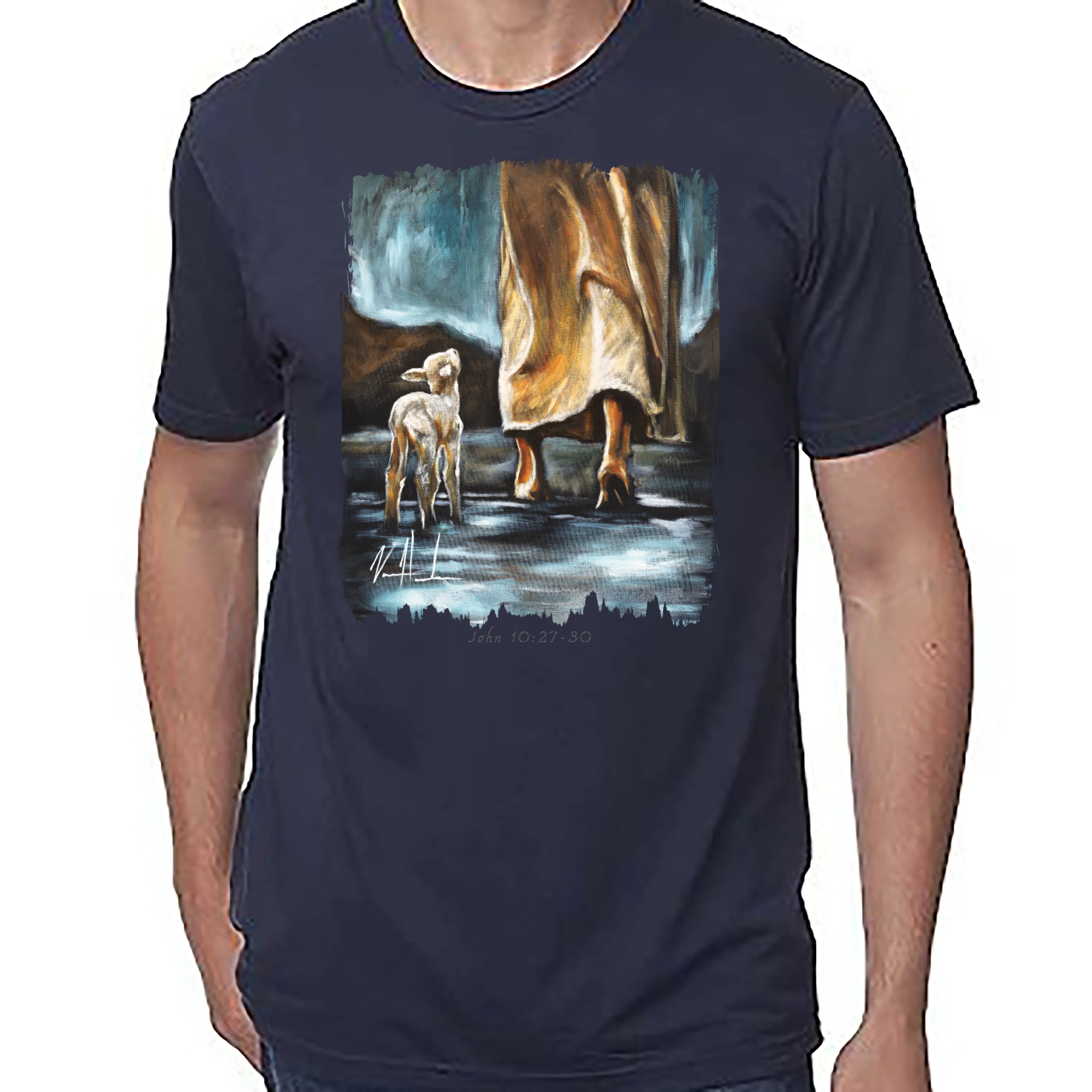 My Sheep Listen to My Voice - Unisex T (Premium Organic Fabric) Vanessa Horabuena Bamboo Midnight Blue Small