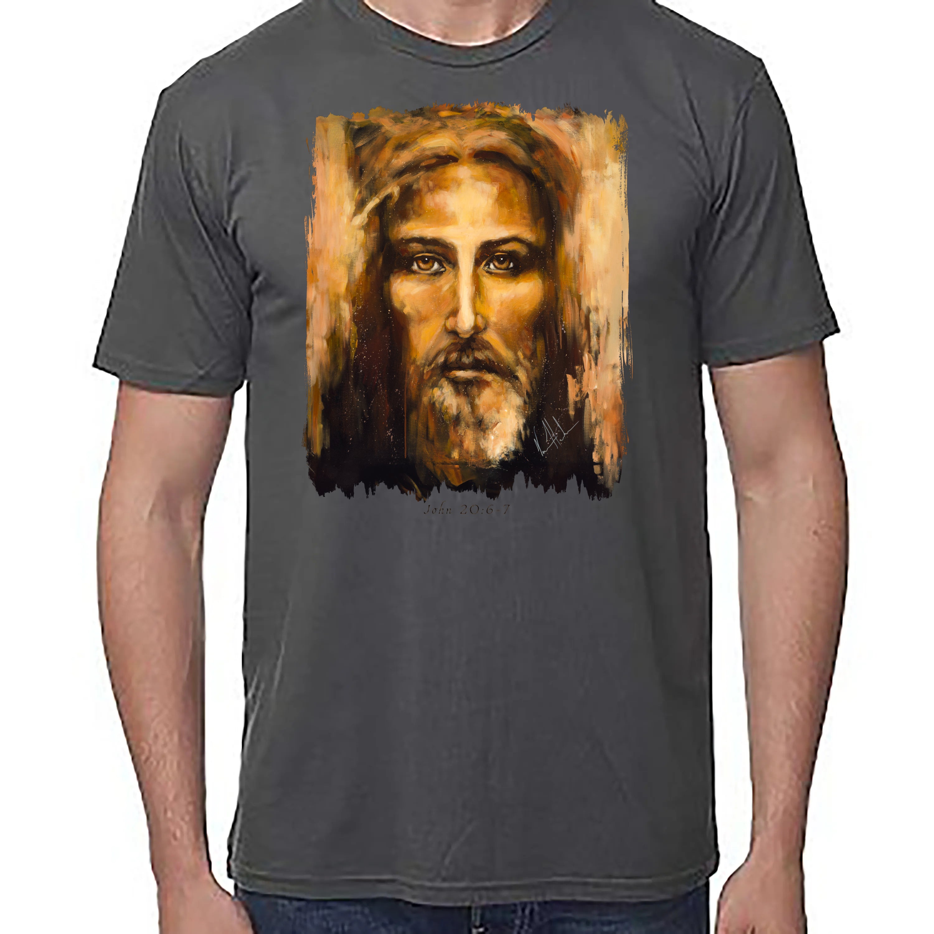 The Shroud Of Turin - Resurrection Light - Unisex T (Premium Organic Fabric) Vanessa Horabuena Bamboo Pewter Small