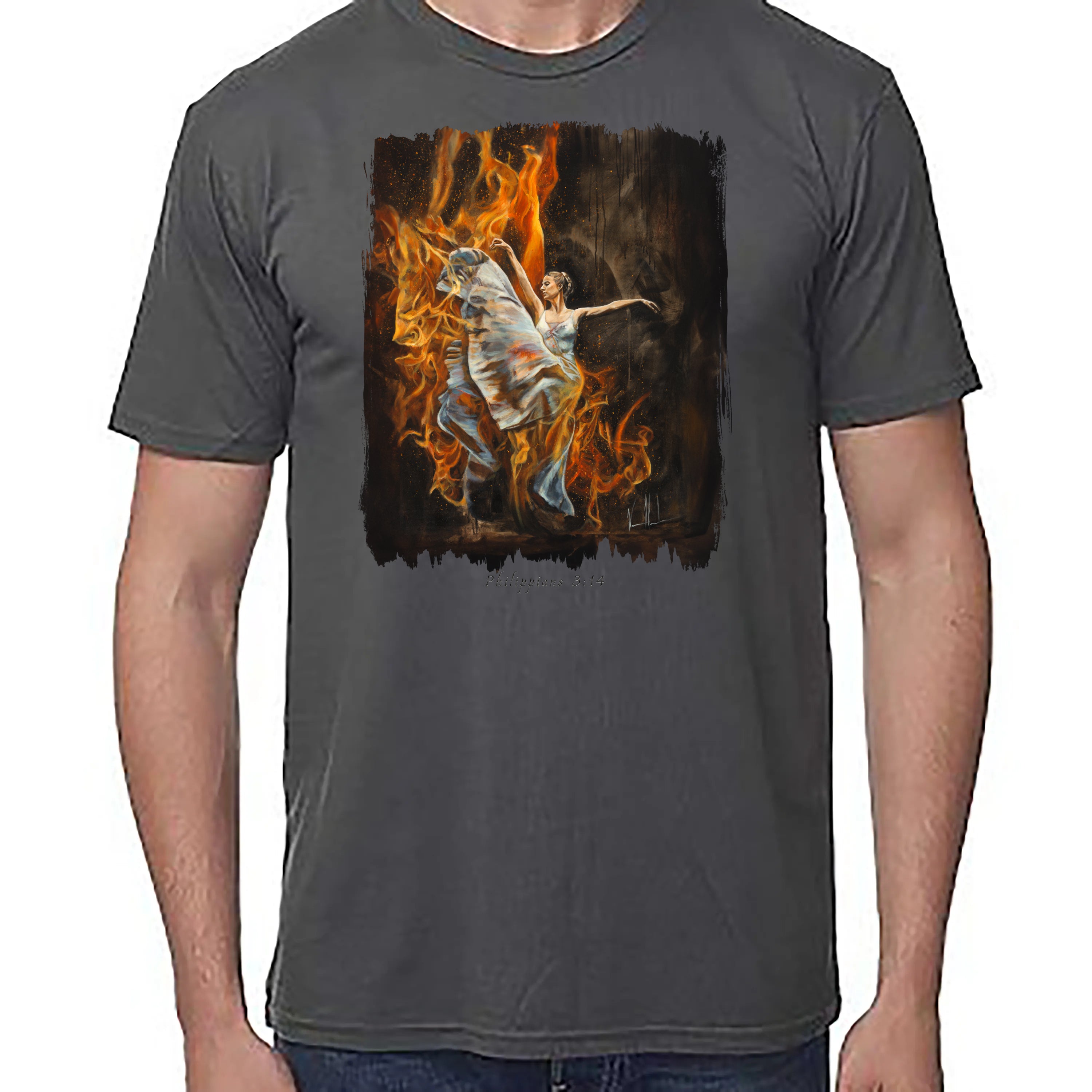 A Burning Flame Within - Unisex T (Premium Organic Fabric) Vanessa Horabuena Bamboo Pewter Small