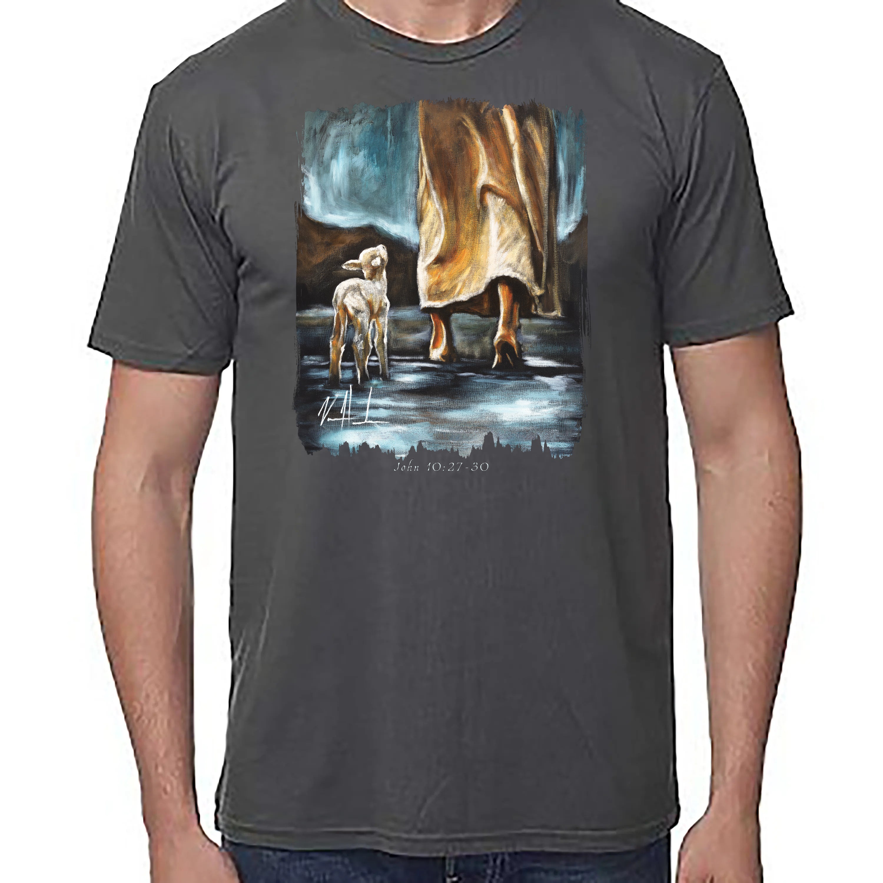 My Sheep Listen to My Voice - Unisex T (Premium Organic Fabric) Vanessa Horabuena Bamboo Pewter Small