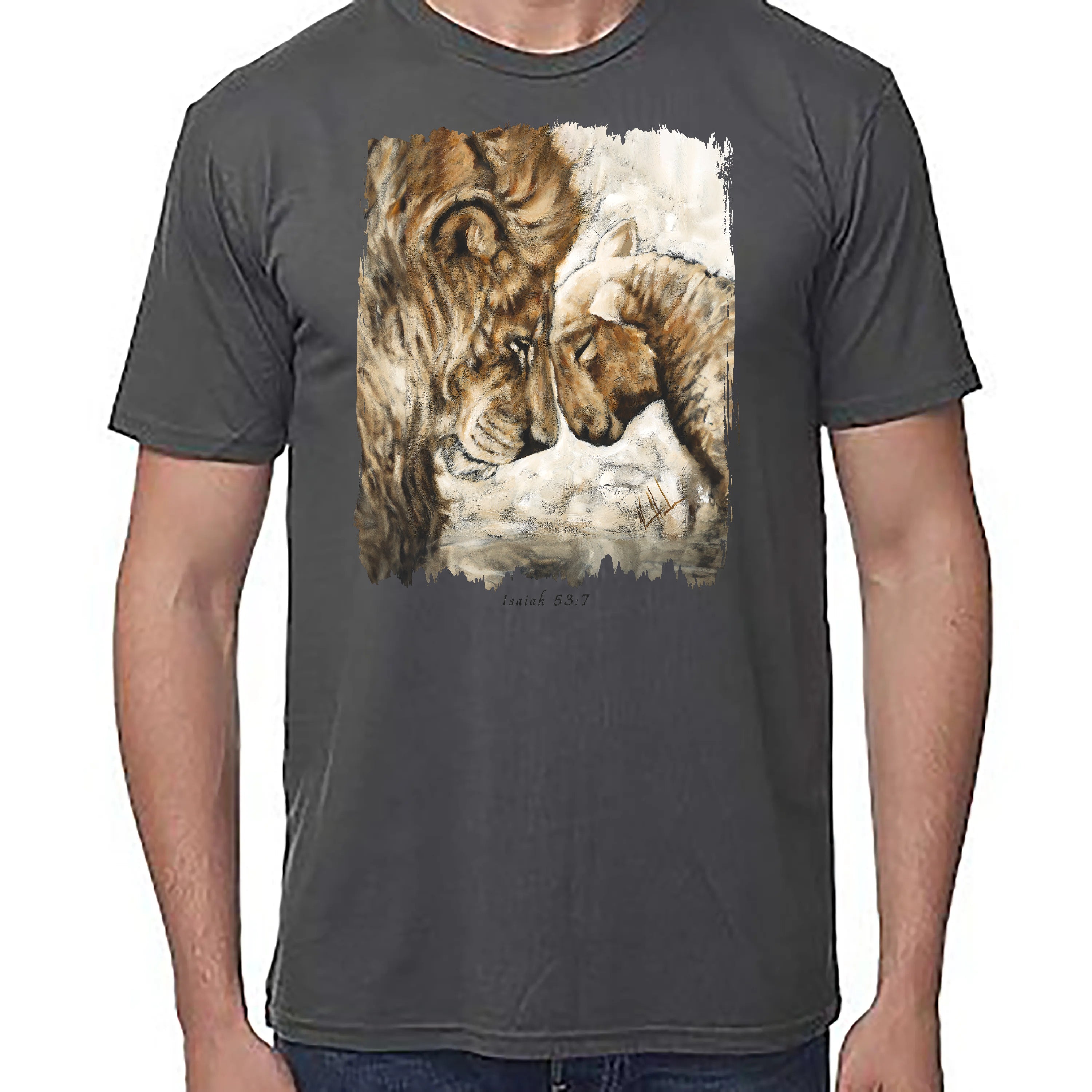 Compassion Of A King (White) - Unisex T (Premium Organic Fabric) Vanessa Horabuena Bamboo Pewter Small
