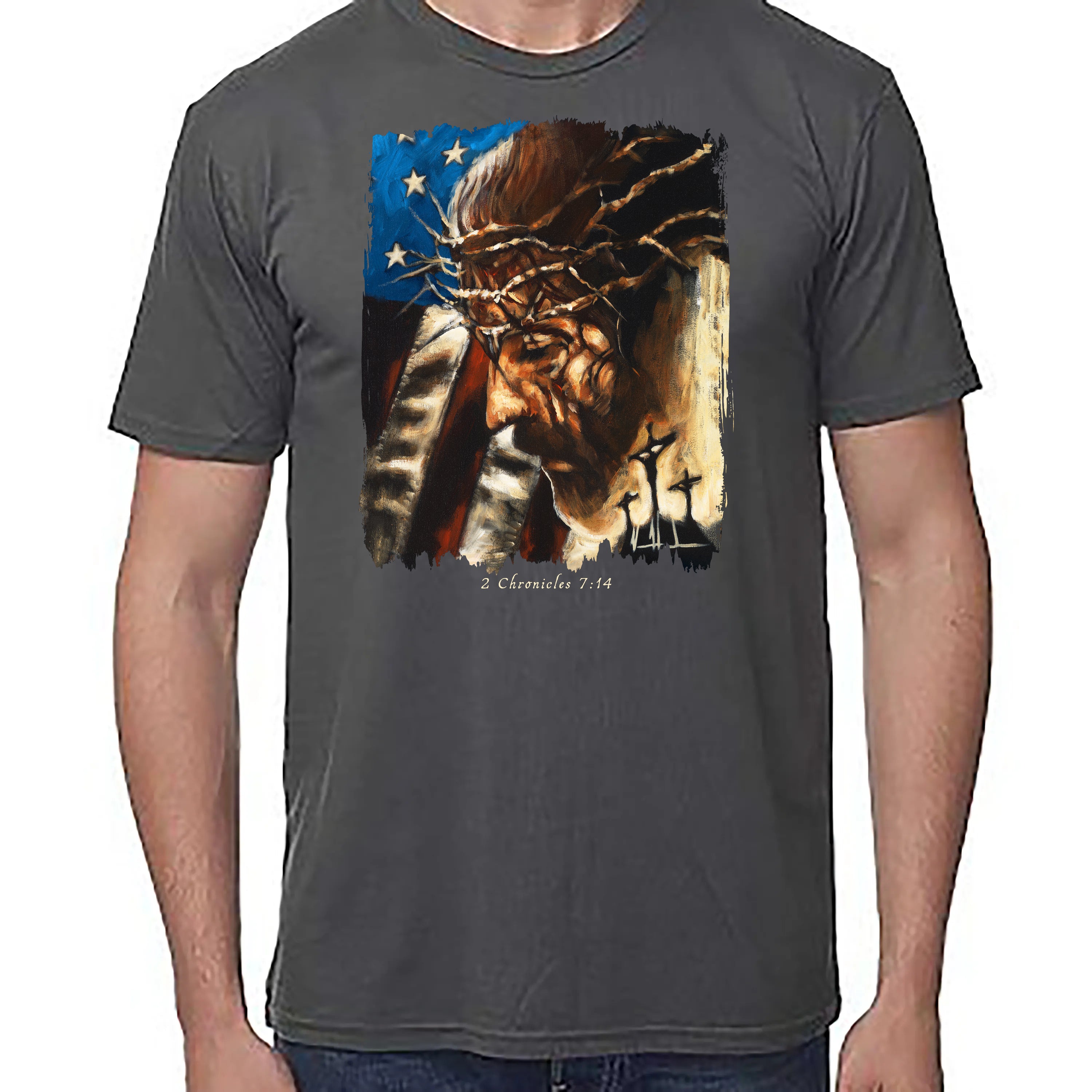 One Nation Under God - Unisex T (Premium Organic Fabric) Vanessa Horabuena Bamboo Pewter Small