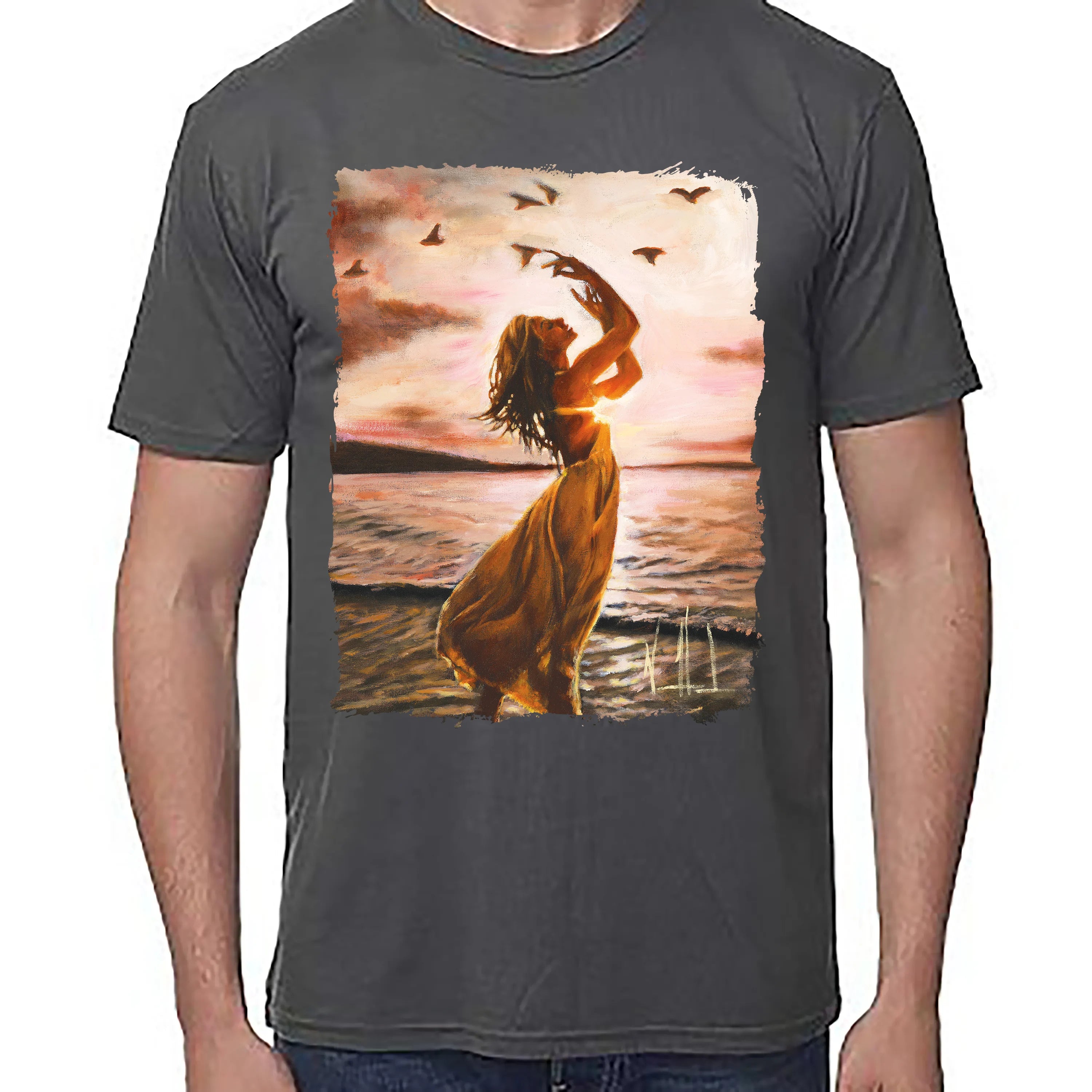 Sustained By Your Love - Unisex T (Premium Organic Fabric) Vanessa Horabuena Bamboo Pewter Small