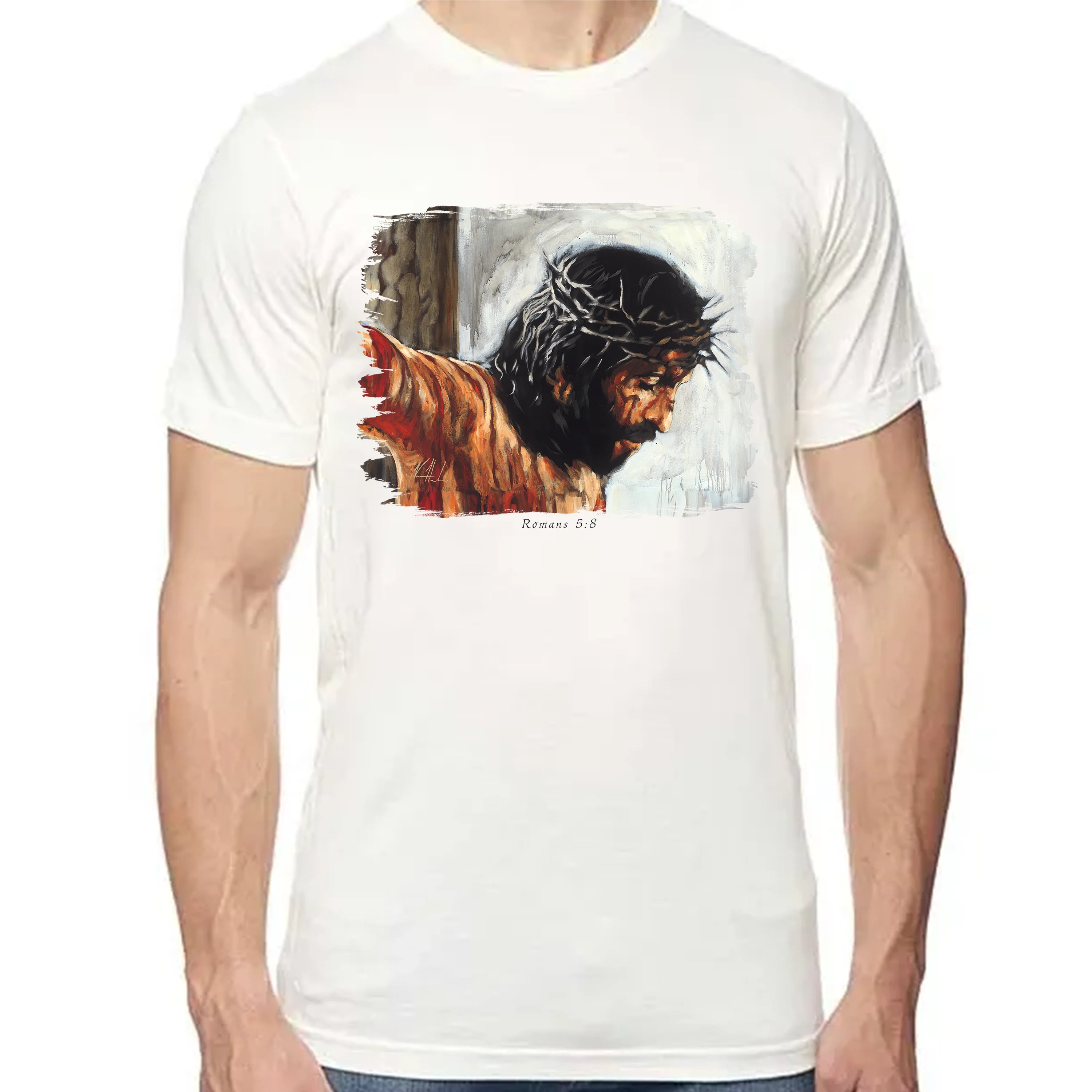 By His Wounds We Are Healed - Unisex T (Premium Organic Fabric) Vanessa Horabuena Bamboo Natural Small