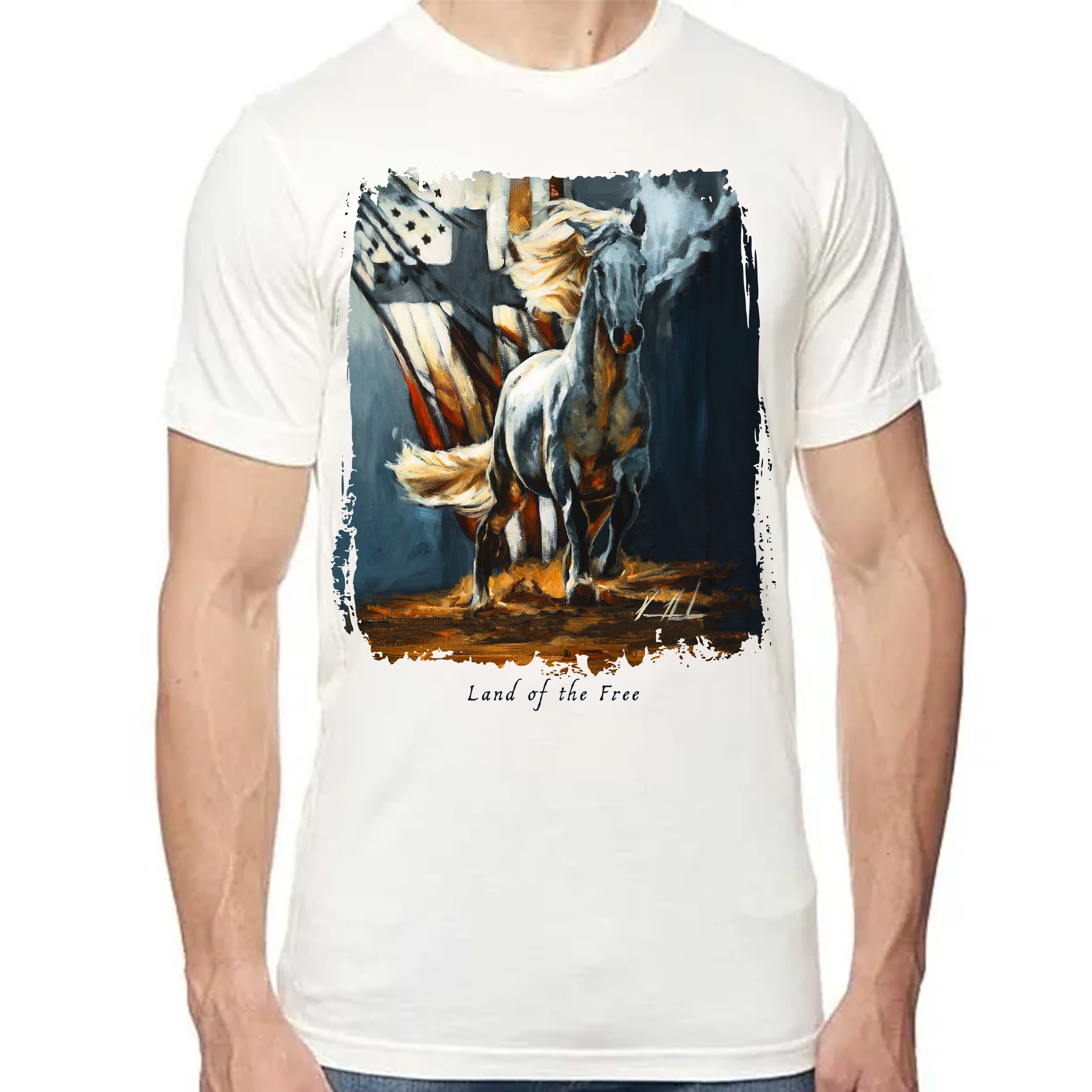 Land Of The Free - 4th of July - Unisex T (Premium Organic Fabric) Vanessa Horabuena Bamboo Natural Small