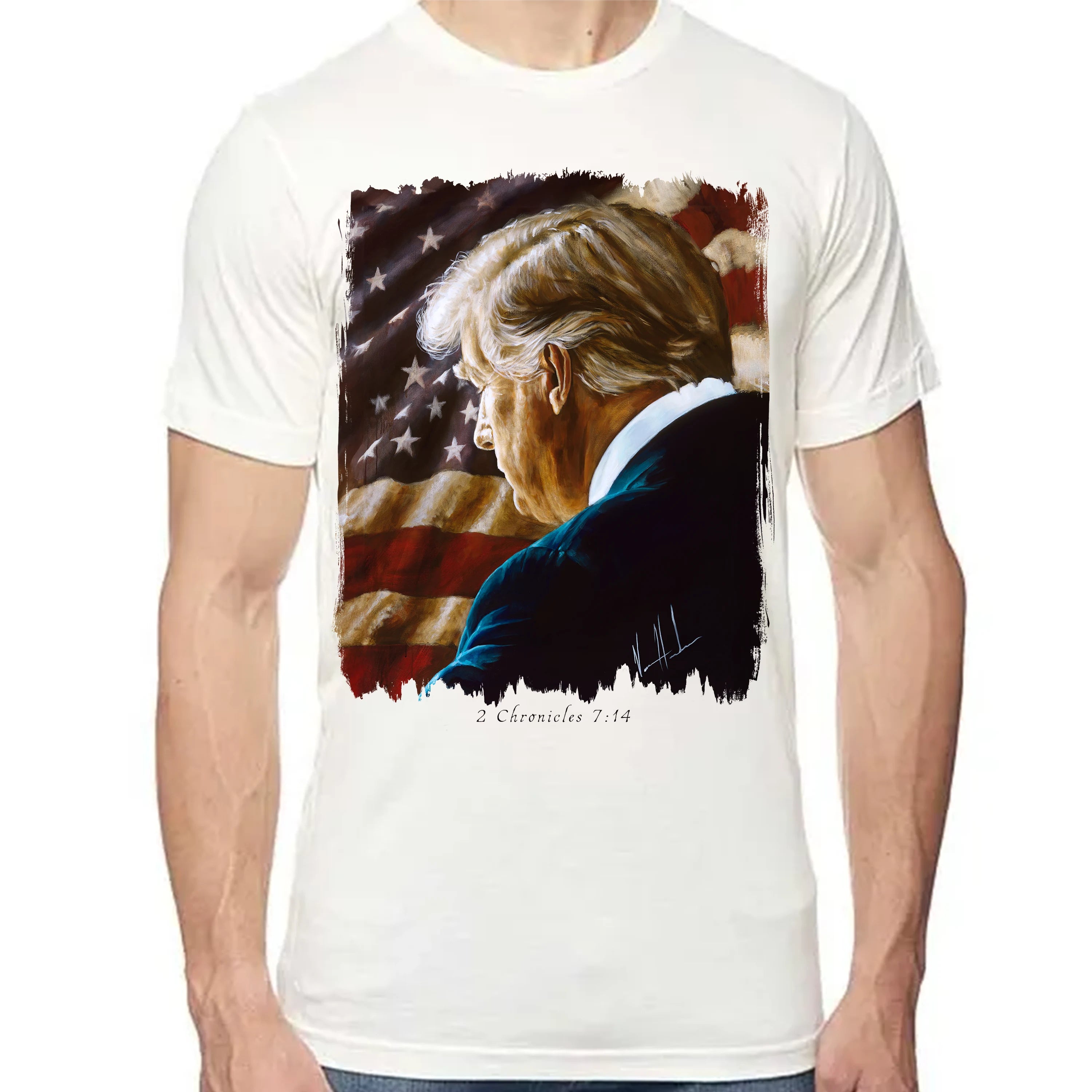 Prayers For Our Nation - Unisex T (Premium Organic Fabric) Vanessa Horabuena Bamboo Natural Small
