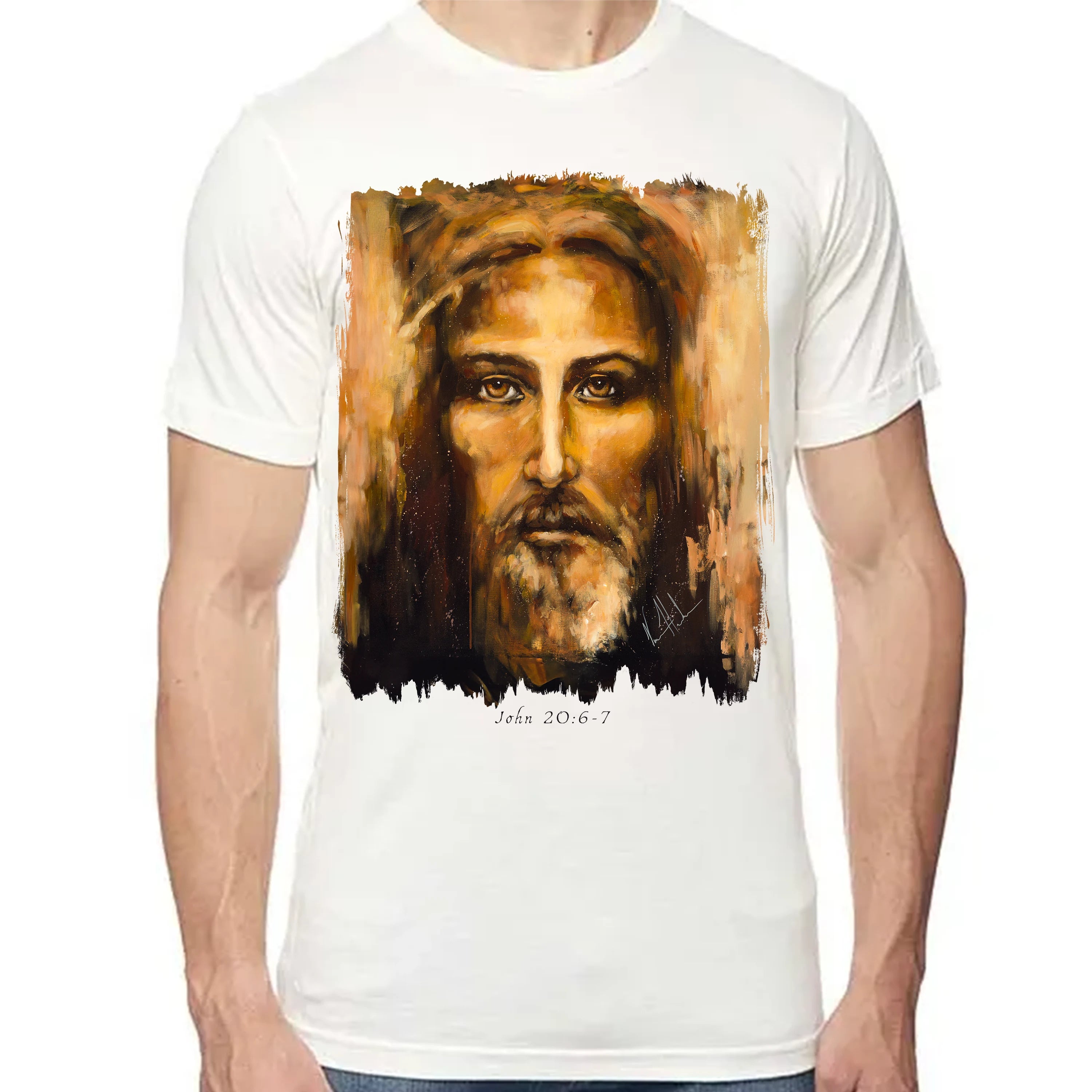 The Shroud Of Turin - Resurrection Light - Unisex T (Premium Organic Fabric) Vanessa Horabuena Bamboo Natural Small
