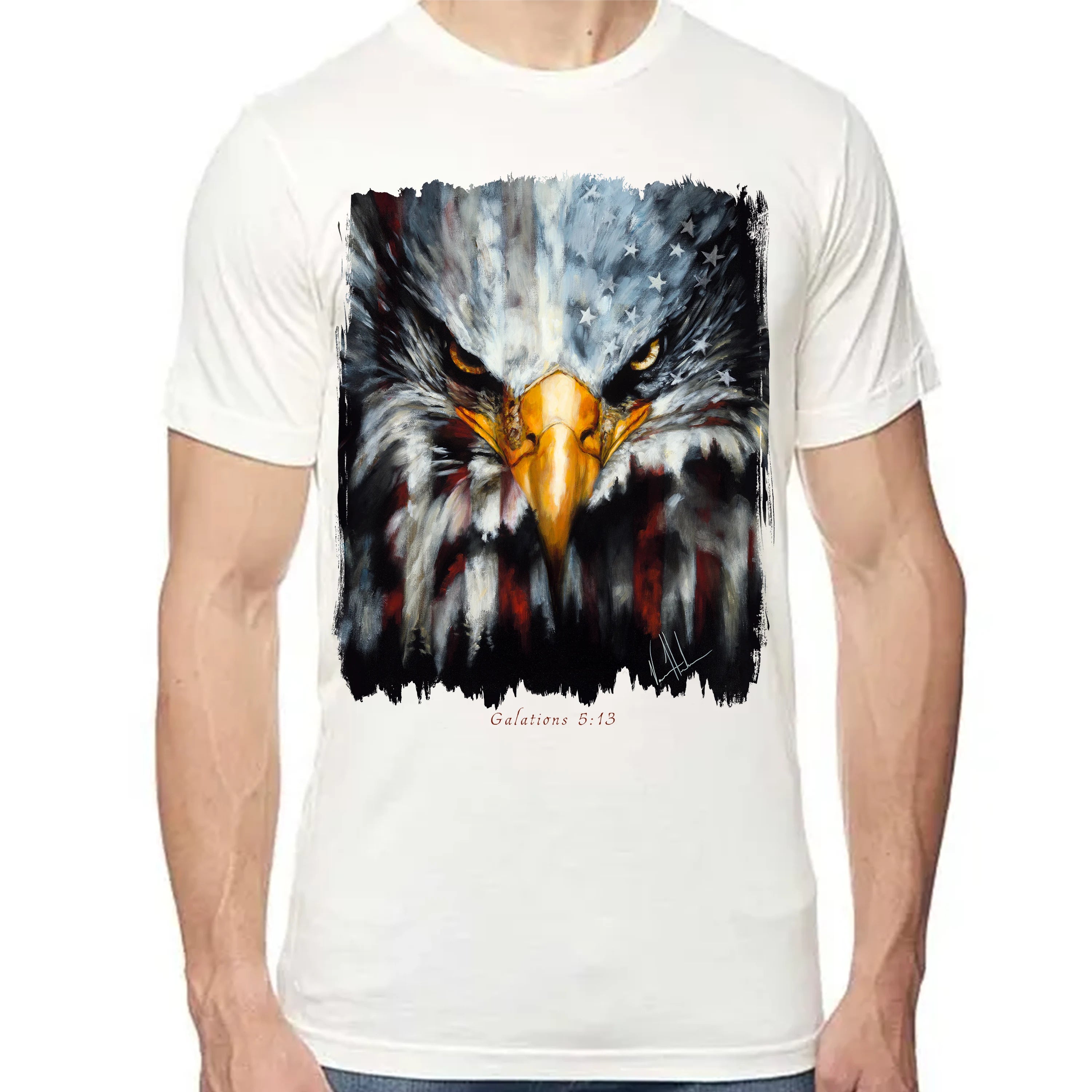 Stripes Of Freedom - Unisex T (Premium Organic Fabric) Vanessa Horabuena Bamboo Natural Small