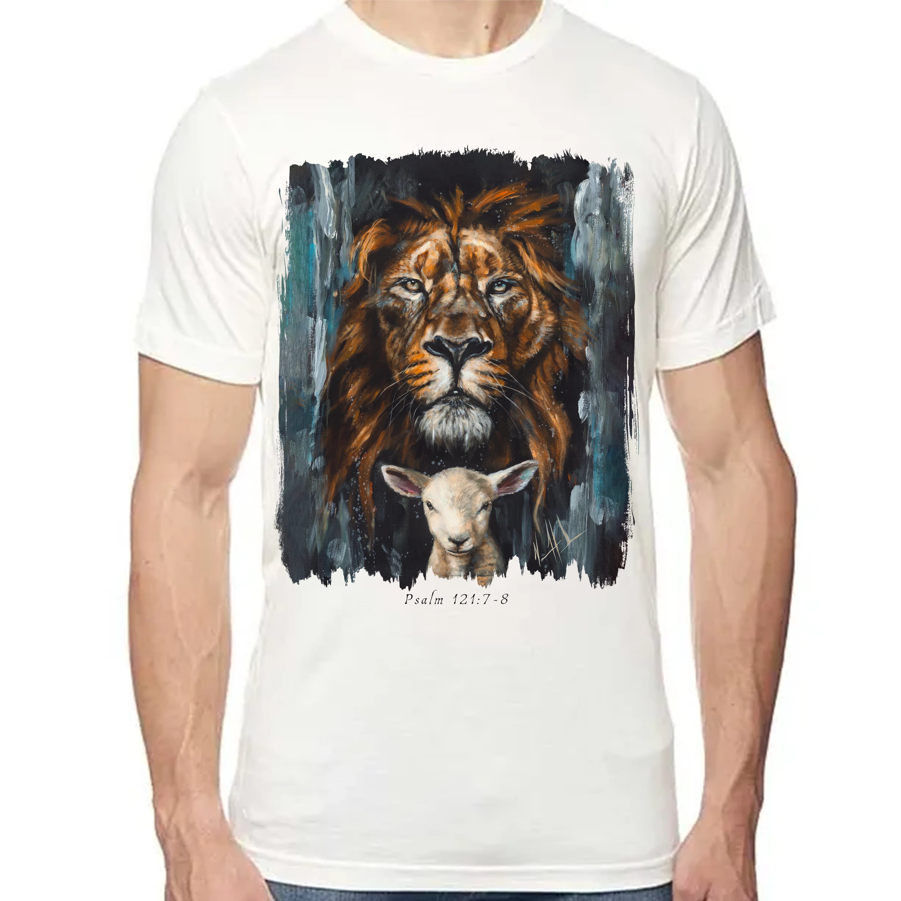 The Lion And Lamb Passover - Unisex T (Premium Organic Fabric) Vanessa Horabuena Bamboo Natural Small