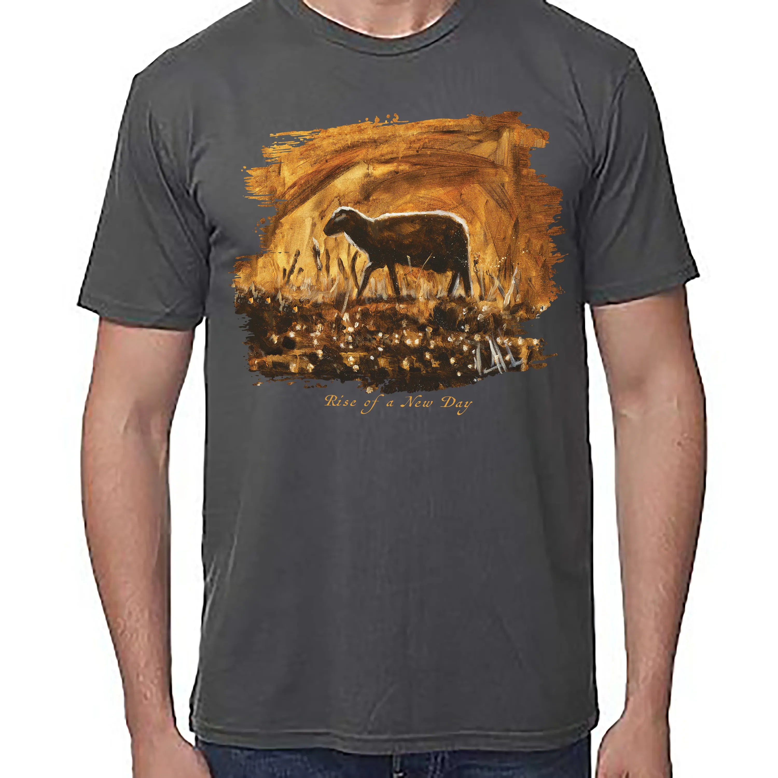 Rise Of A New Day - Unisex T (Premium Organic Fabric) Vanessa Horabuena Bamboo Pewter Small