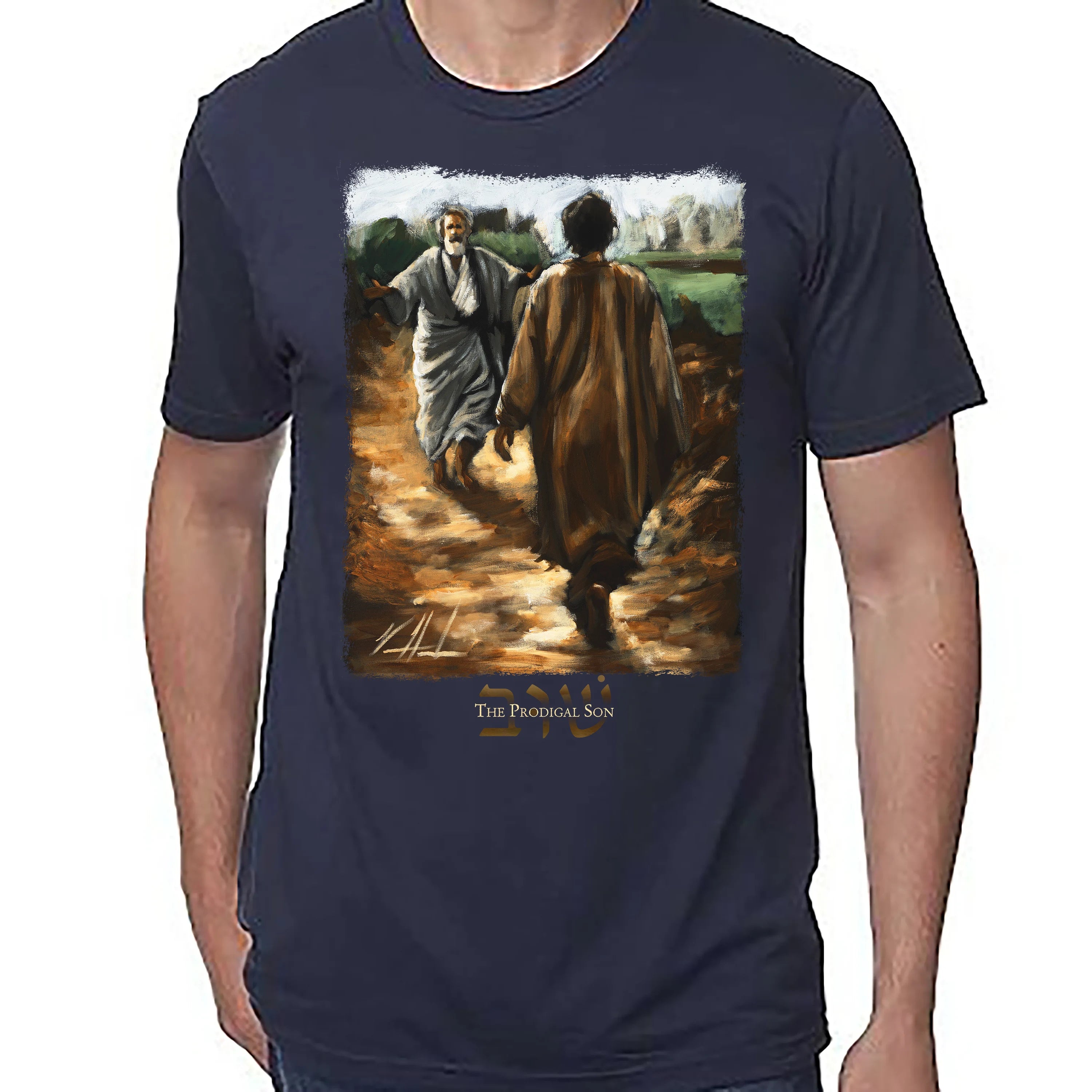 The Prodigal Son - Unisex T (Premium Organic Fabric) Vanessa Horabuena Bamboo Midnight Blue Small