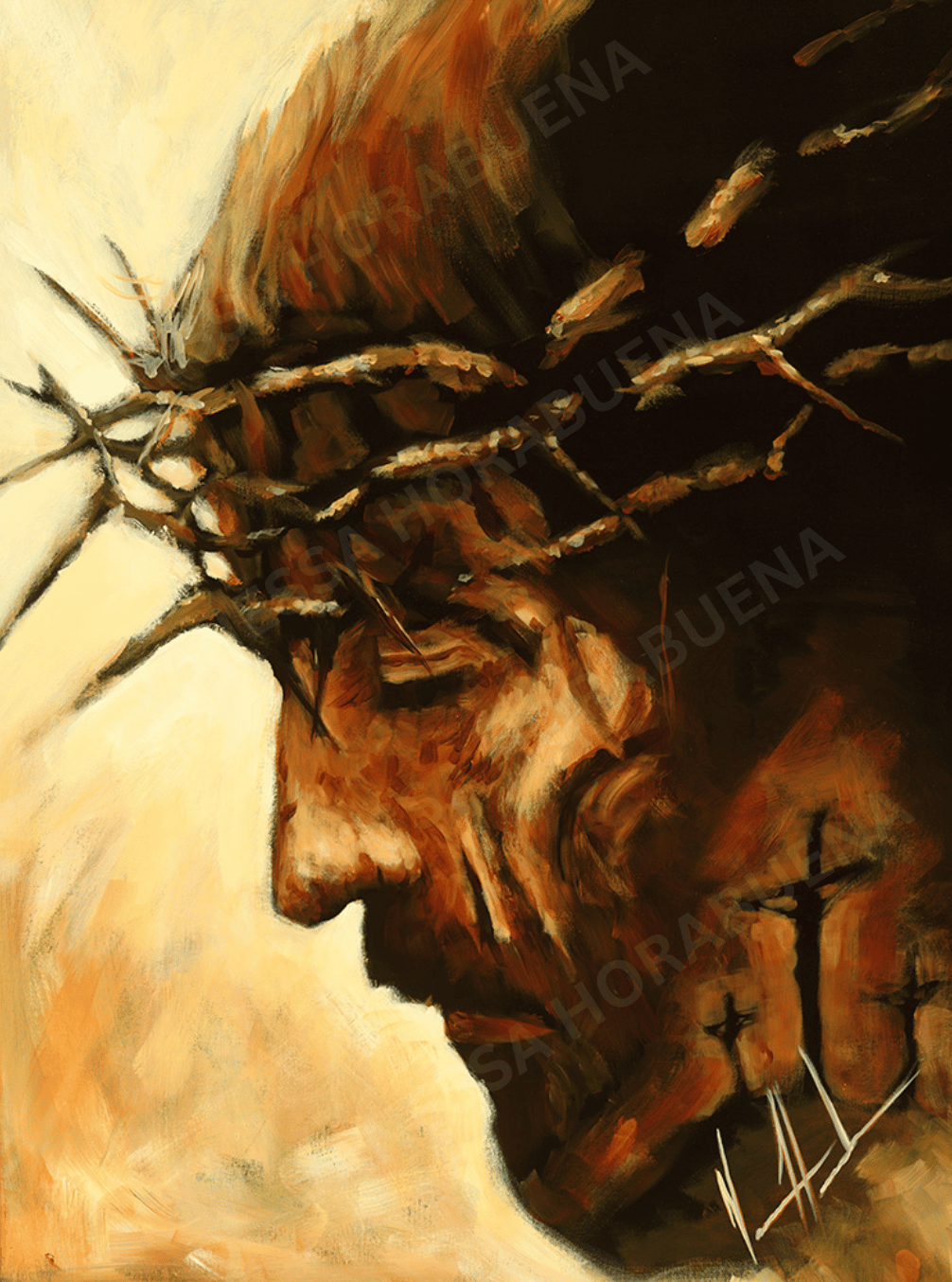 Redeemer's Love (Fall Collection) (Hand Embellished Canvas Print) Jesus Art Print Vanessa Horabuena