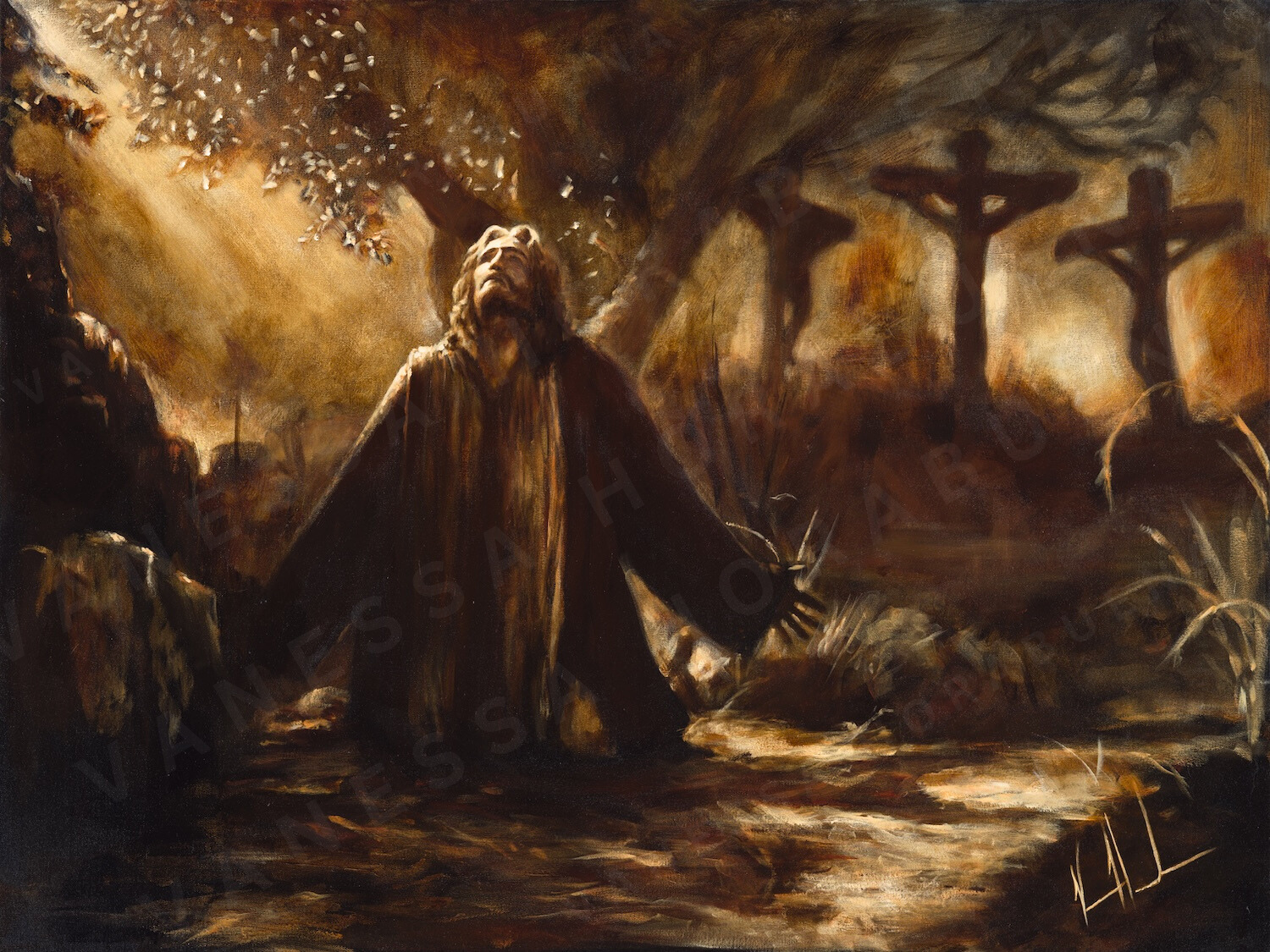 Gethsemane (Hand Embellished Canvas Print) Vanessa Horabuena
