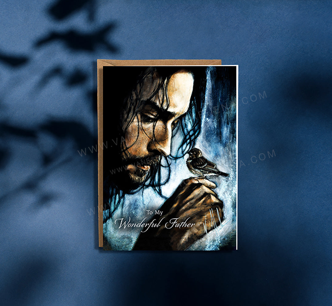 'Watcher of the Sparrow' Father's Day Greeting Card Vanessa Horabuena
