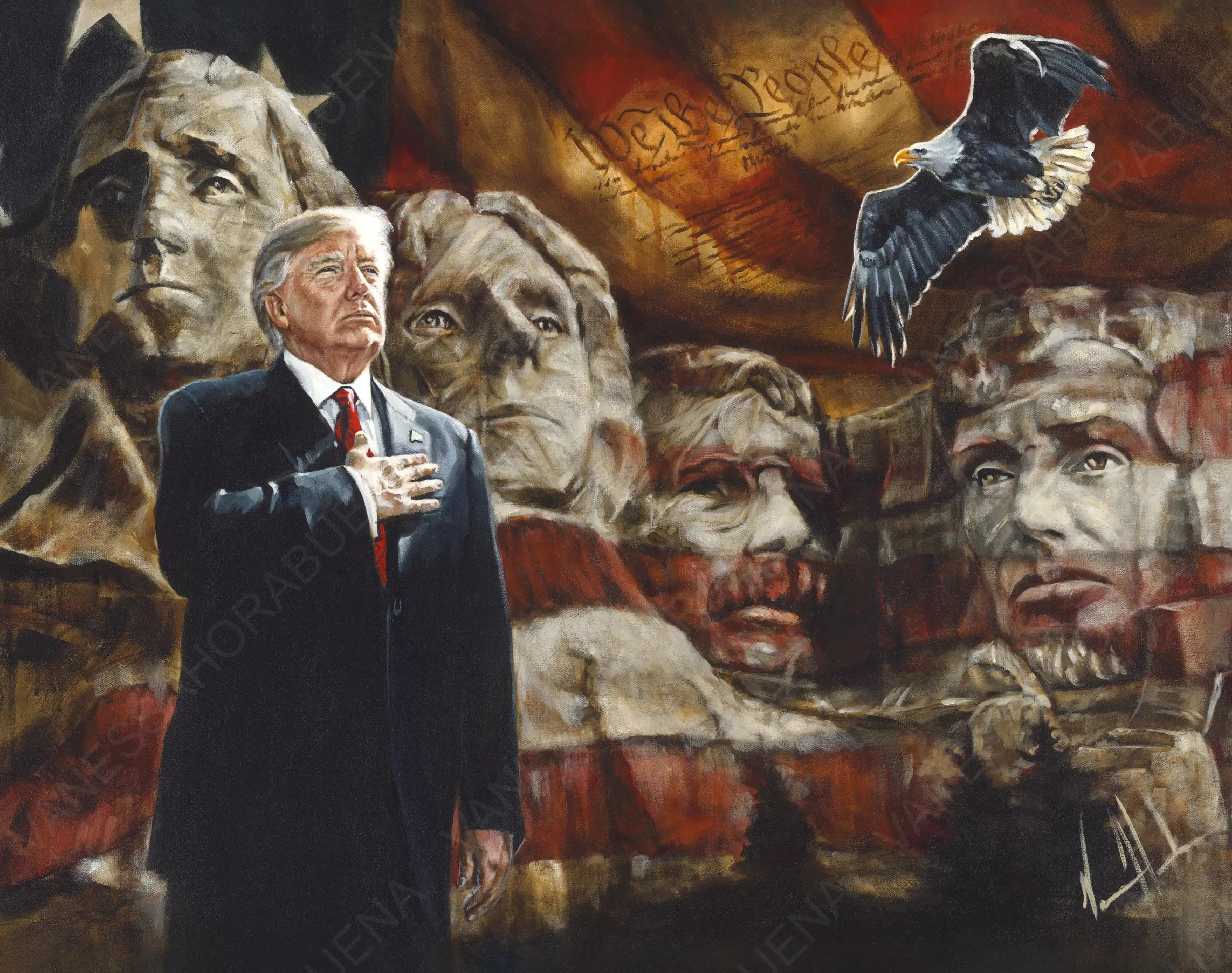 We the People (Hand Embellished Canvas Print) Vanessa Horabuena