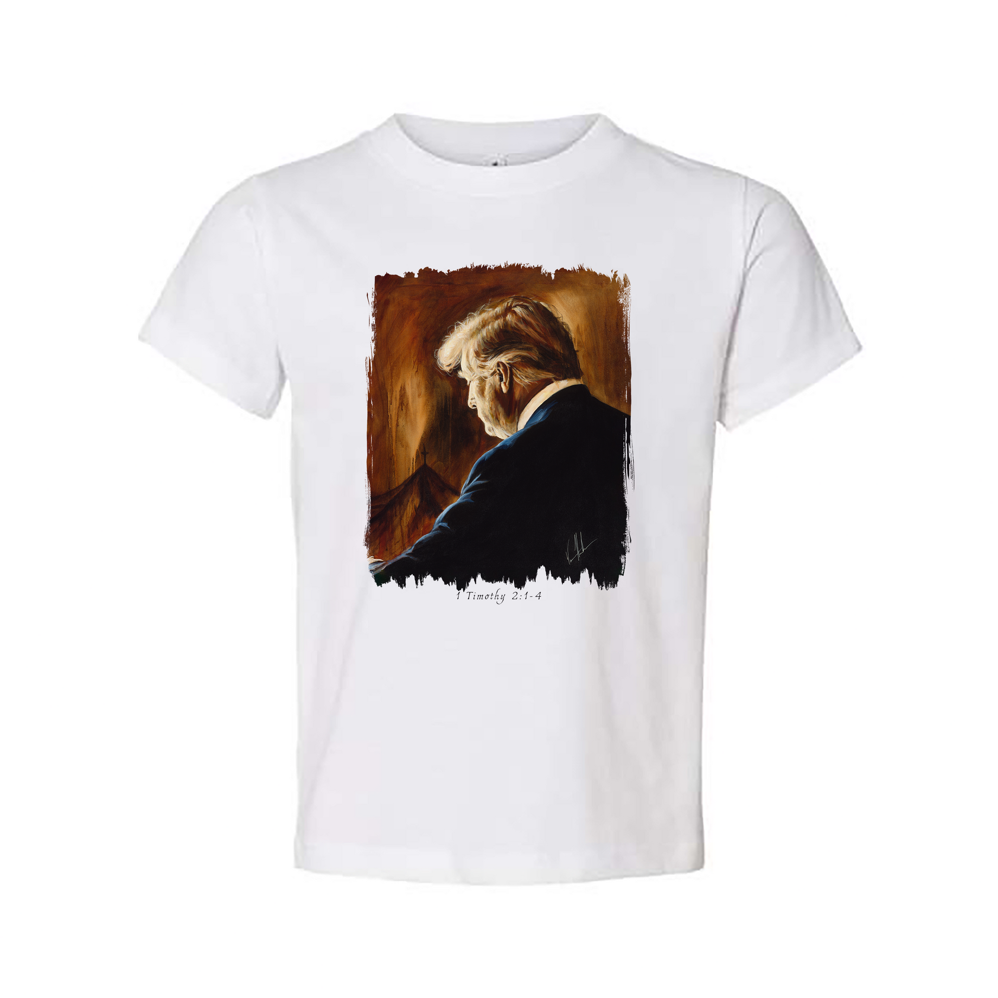 Kids T (Organic Cotton) - Prayers for Our President (For Such a Time as This) Organic Cotton Vanessa Horabuena Toddler White 2T