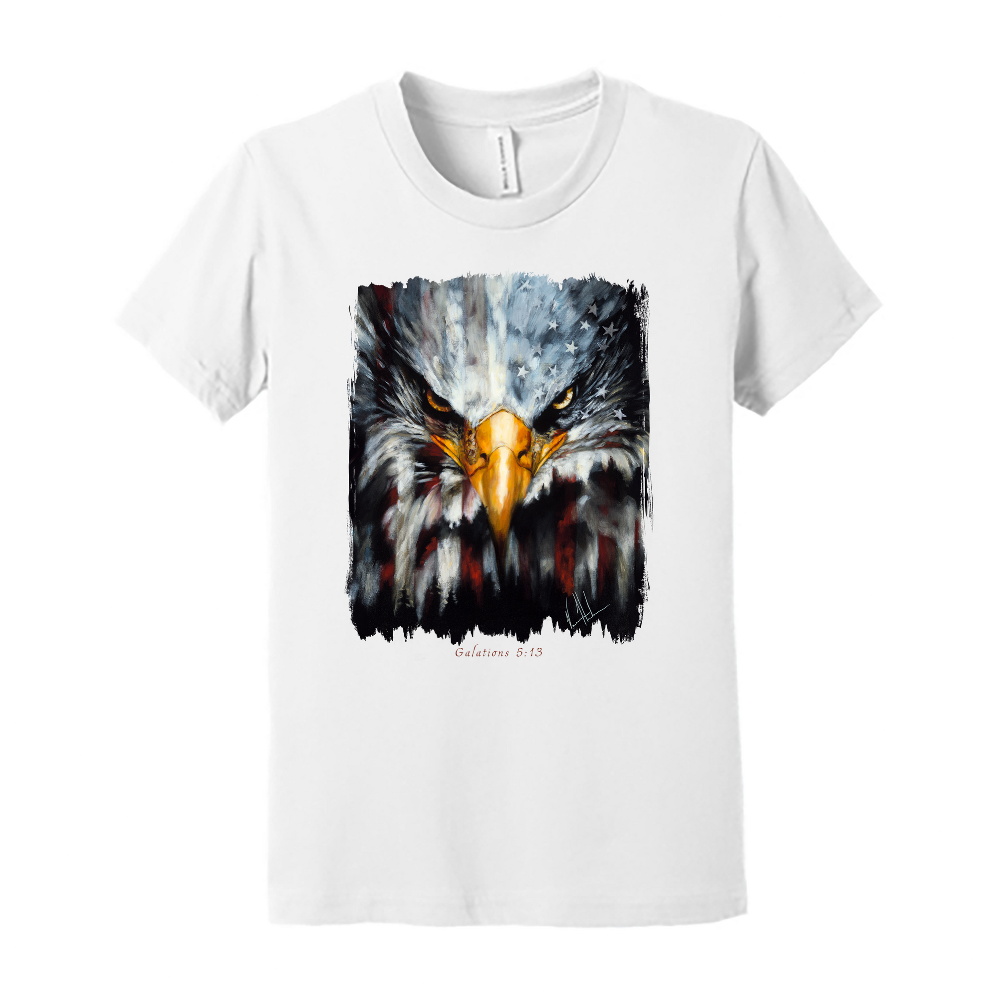 Kids T - Stripes of Freedom - (Organic Cotton) Organic Cotton Vanessa Horabuena Youth White Small