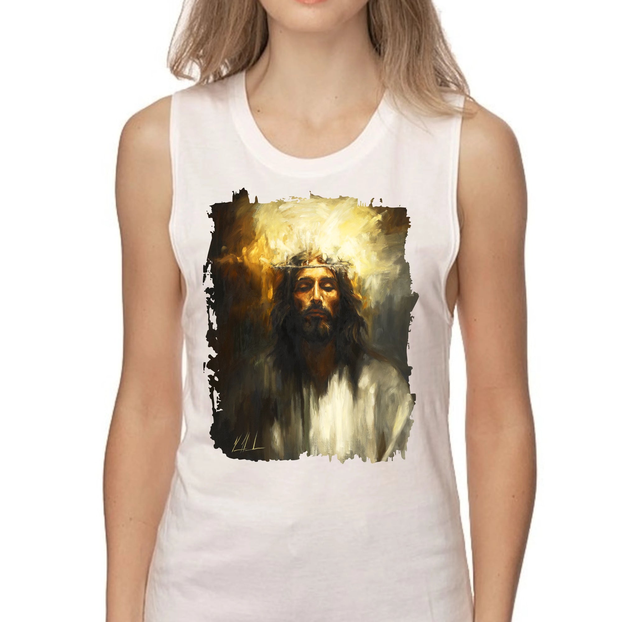 Holy One - Women's Tank Top (Organic Bamboo) Organic Bamboo Vanessa Horabuena White XS