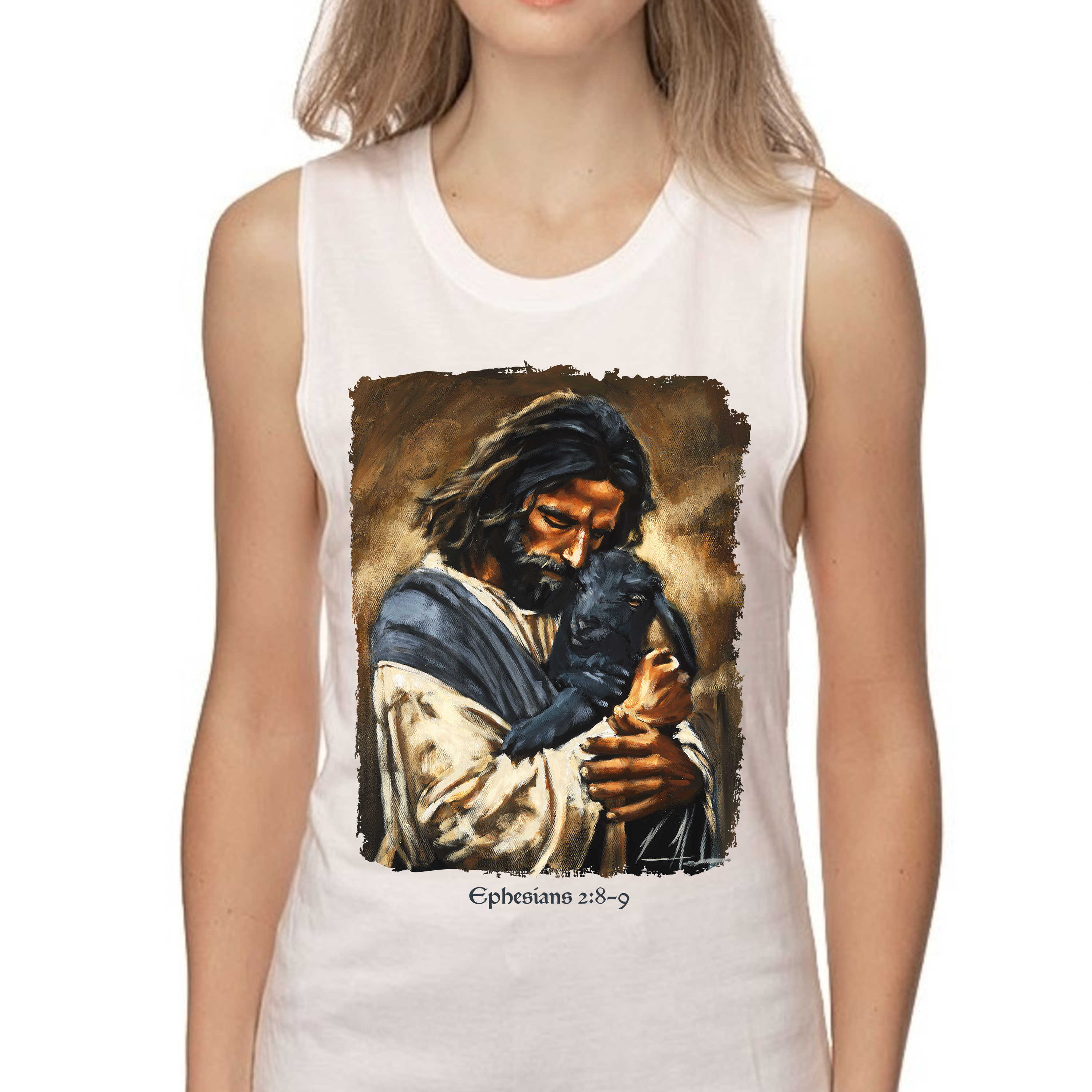 Saved By Grace - Women's Tank Top (Organic Bamboo) Organic Bamboo Vanessa Horabuena White XS