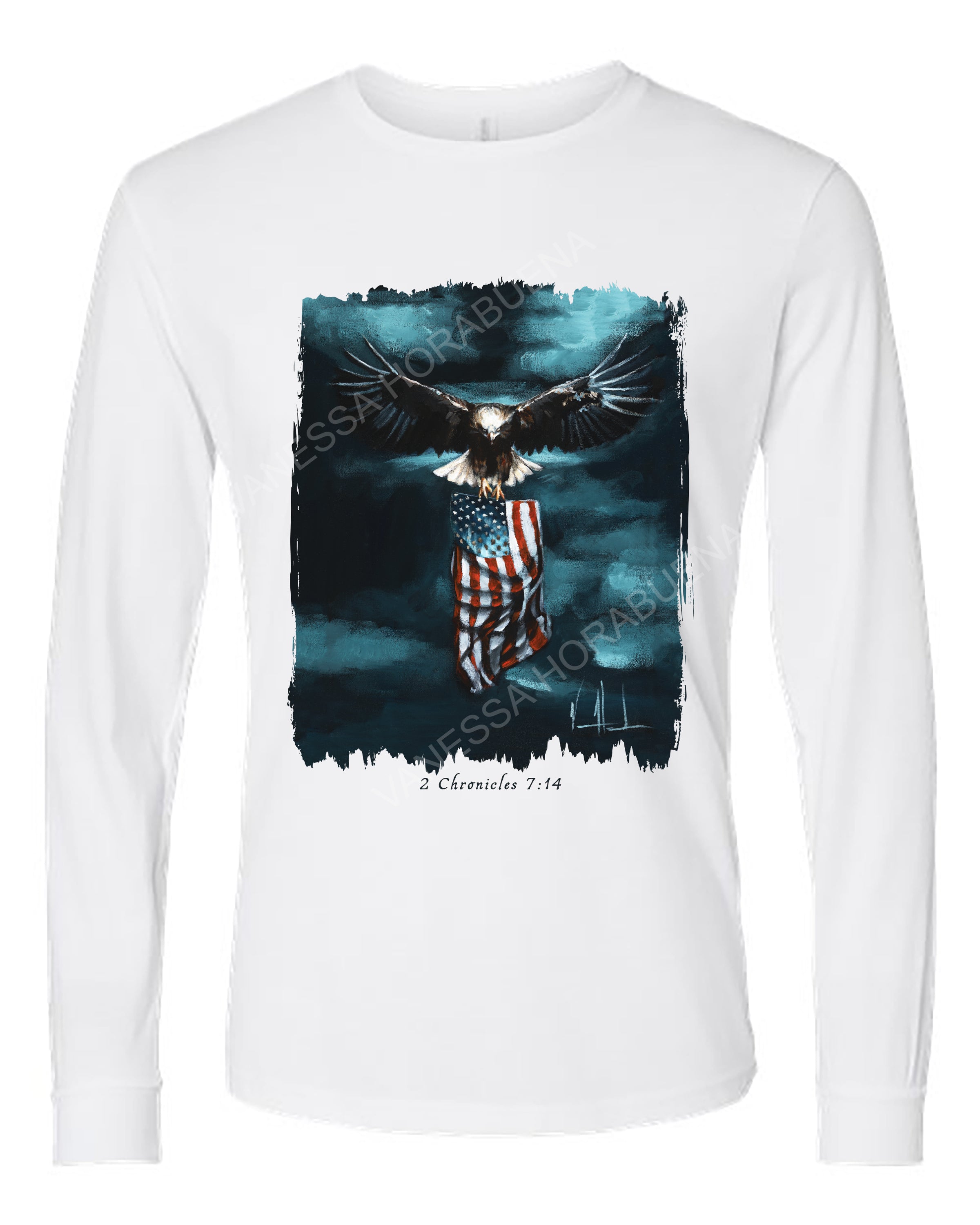 Revive Our Nation - Unisex T-Shirt Poly-Blend Vanessa Horabuena Long Sleeve White Small