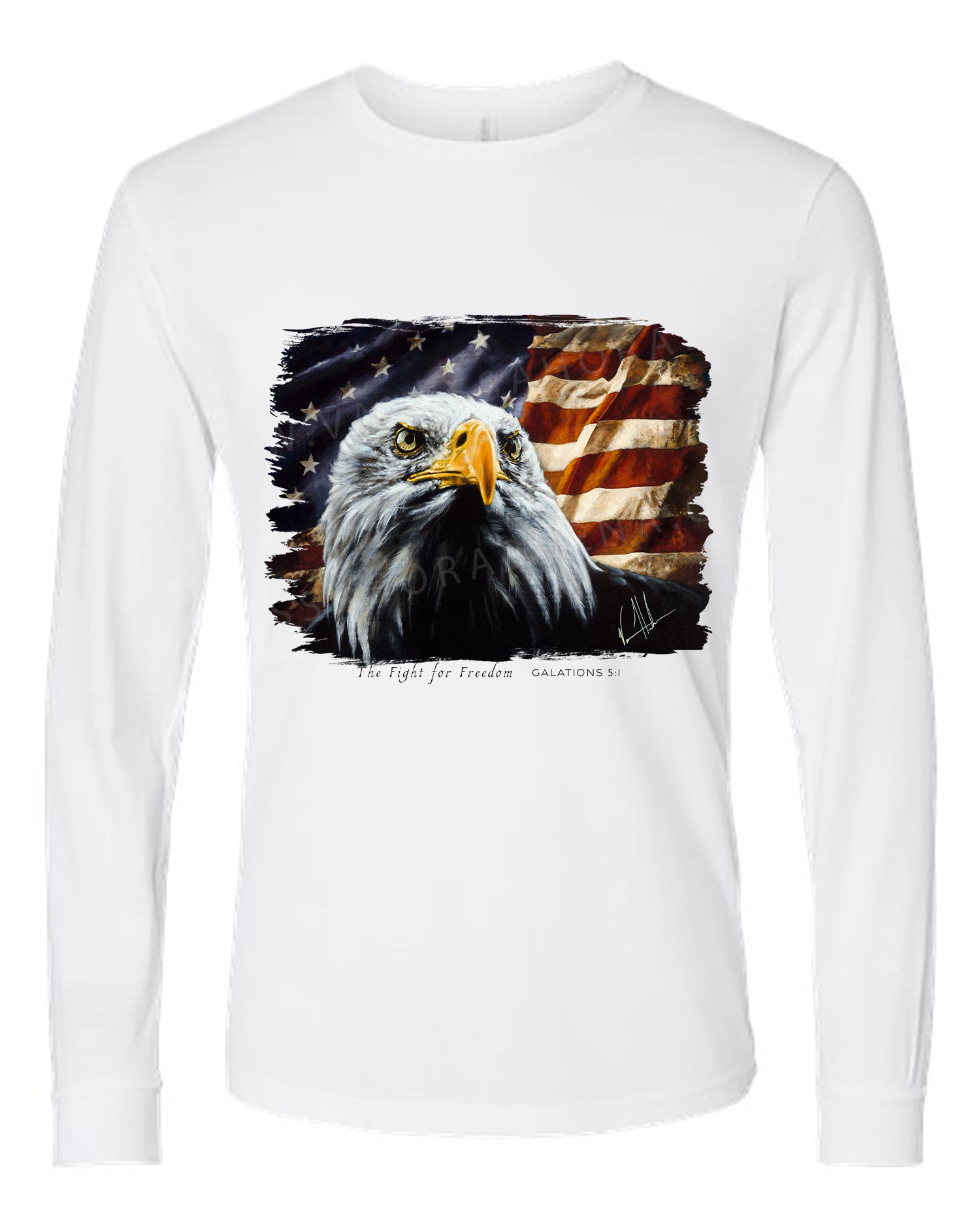 The Fight for Freedom - Unisex T-Shirt Poly-Blend Vanessa Horabuena Long Sleeve White Small