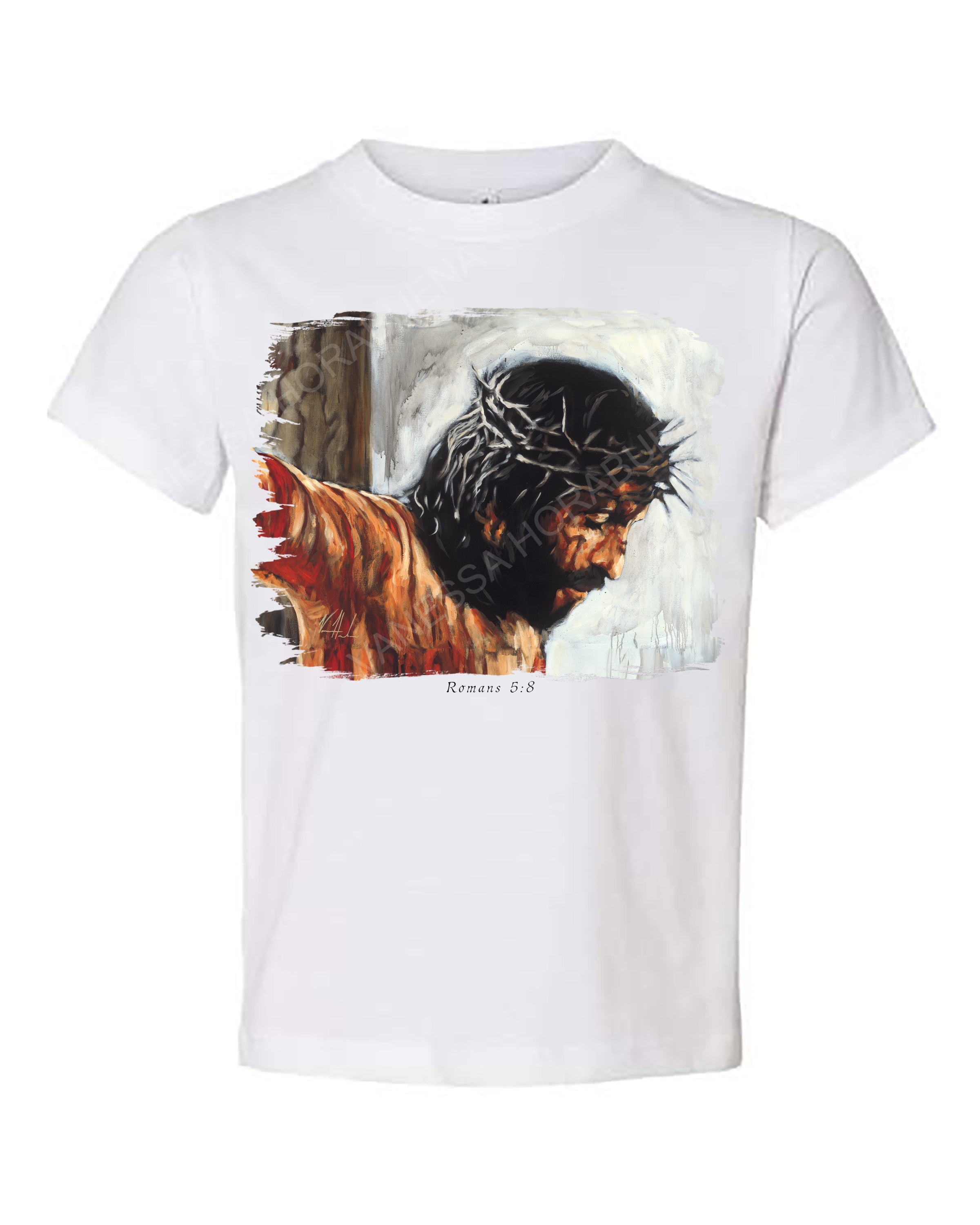 By His Wounds We Are Healed (White Background) - Kids T (Organic Cotton) Organic Cotton Vanessa Horabuena Kids White 2T