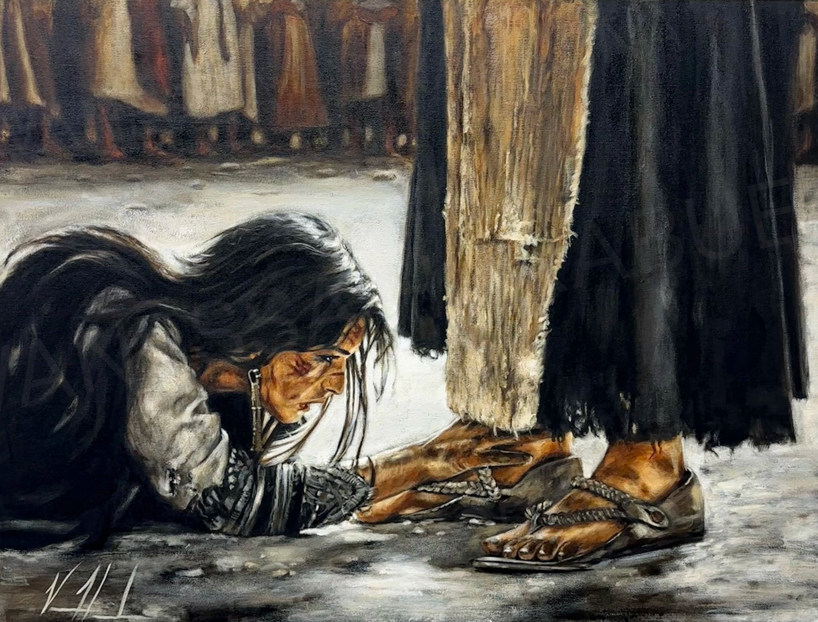 D#. 2- "Woman, Where Are Your Accusers?" - 11"x14" Canvas Print Vanessa Horabuena