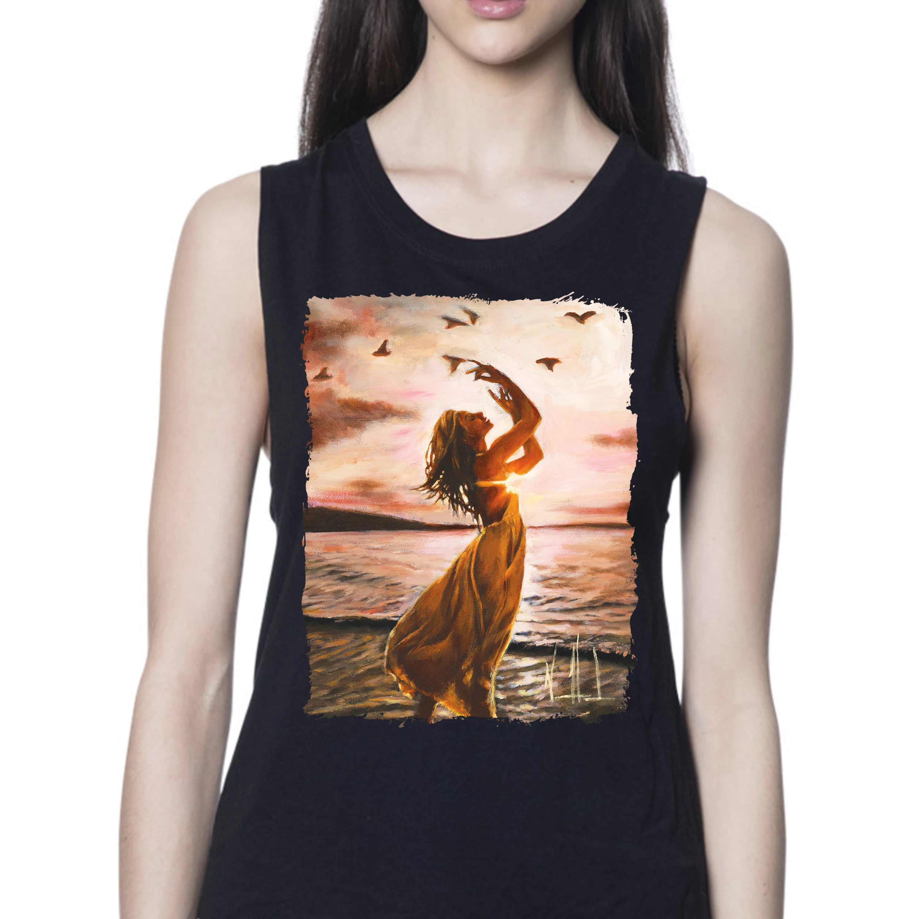 Sustained By Your Love - Women's Tank Top (Organic Bamboo) Organic Bamboo Vanessa Horabuena Black XS