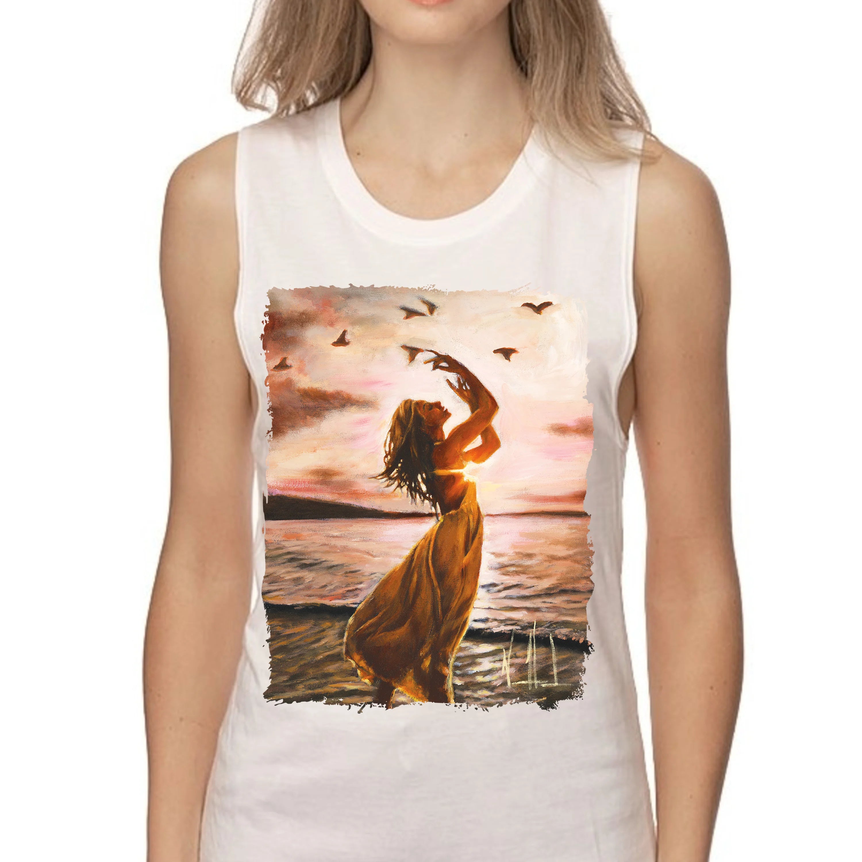 Sustained By Your Love - Women's Tank Top (Organic Bamboo) Organic Bamboo Vanessa Horabuena White XS