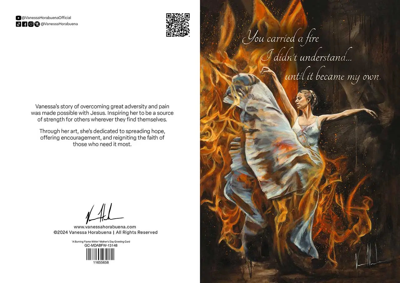 'A Burning Flame Within' Mother's Day Greeting Card 2026 Vanessa Horabuena