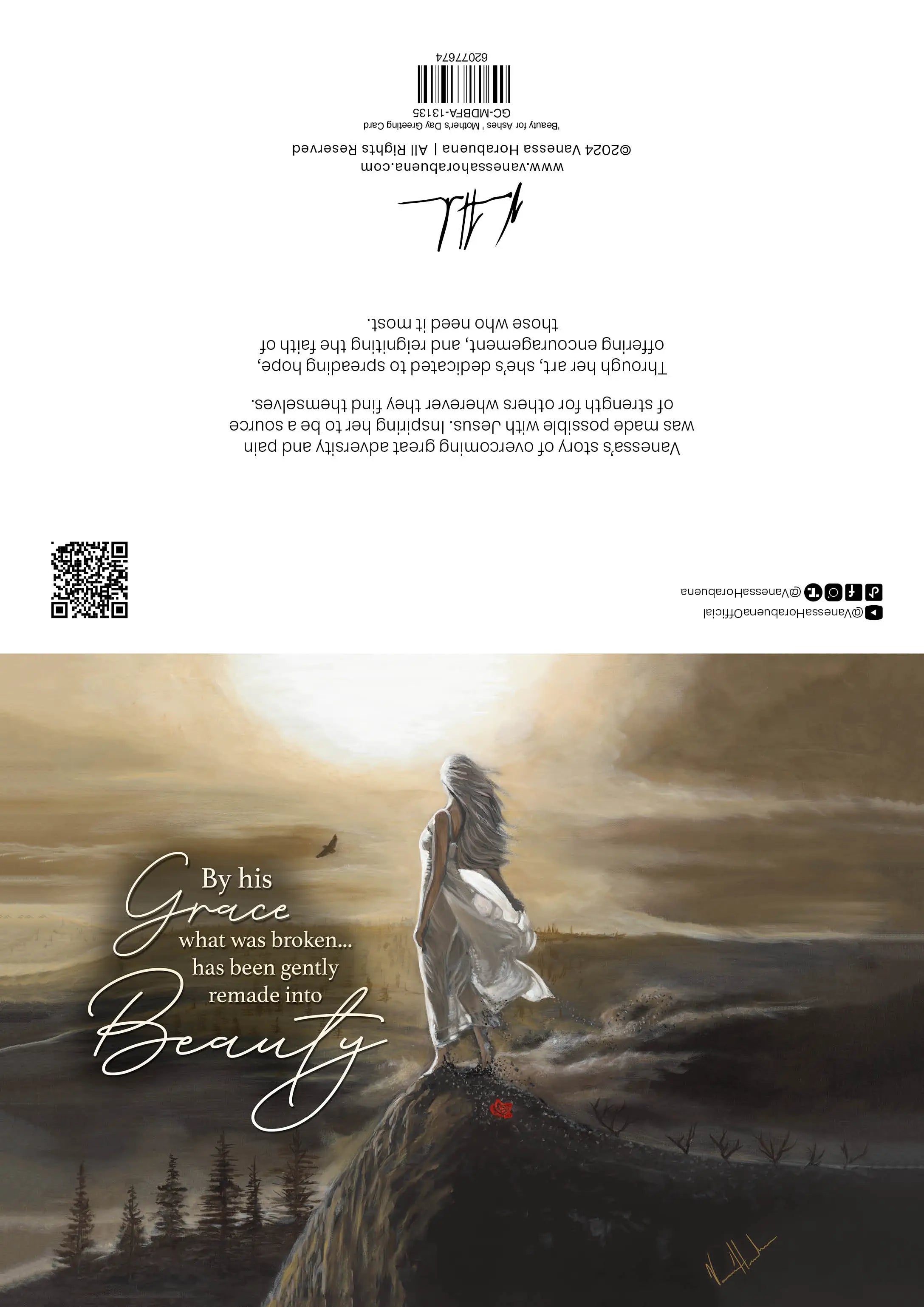 'Beauty for Ashes ' Mother's Day Greeting Card 2026 Vanessa Horabuena