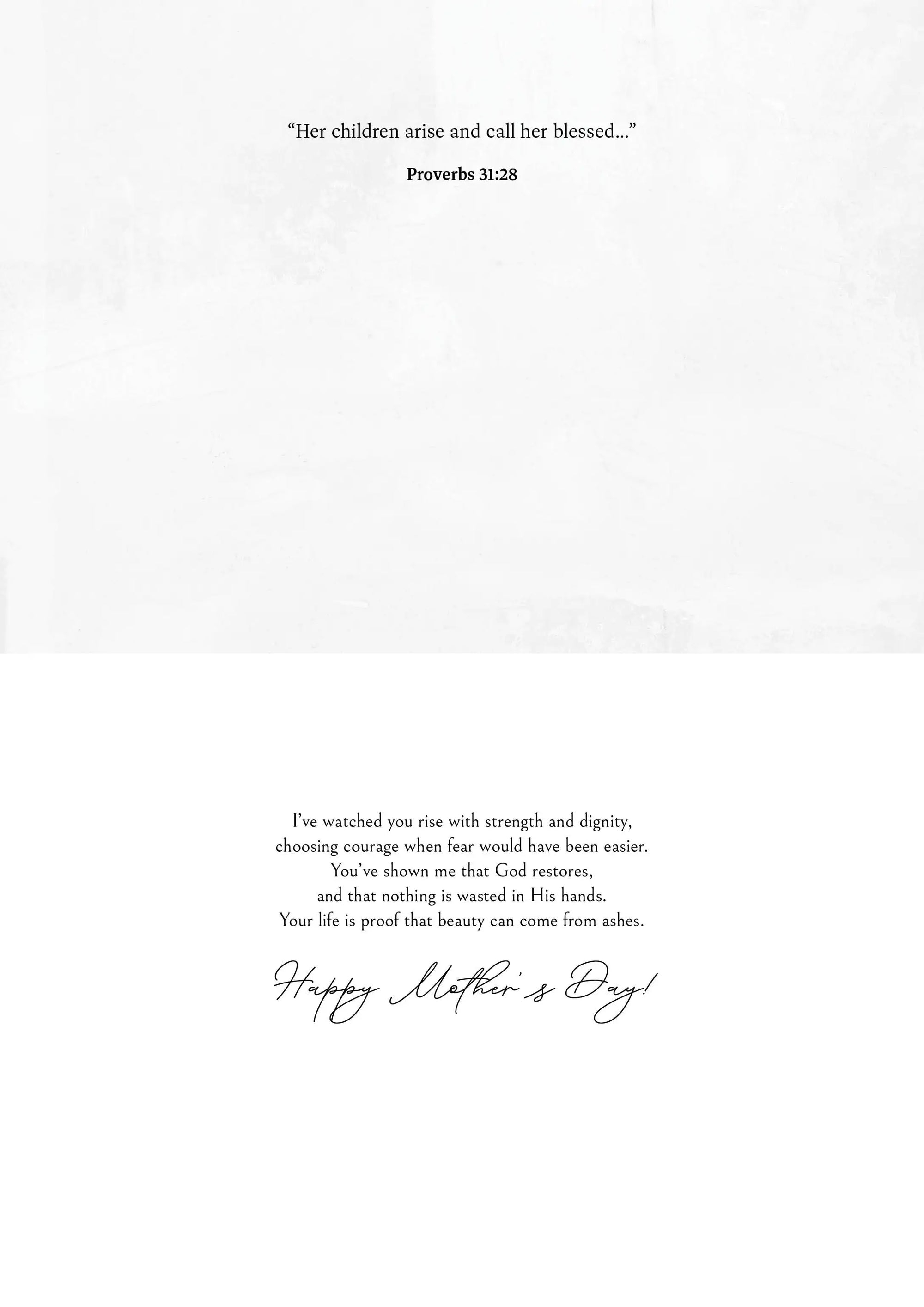 'Beauty for Ashes ' Mother's Day Greeting Card 2026 Vanessa Horabuena