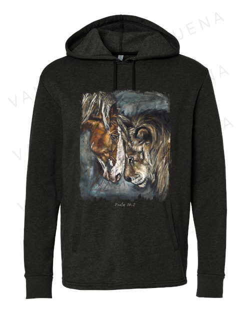 Courage & Strength - Unisex Hoodie Poly-Blend Vanessa Horabuena Black Small
