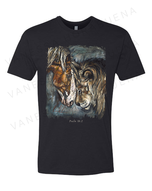 Courage & Strength - Unisex T-Shirt Poly-Blend Vanessa Horabuena Short Sleeve Black Small