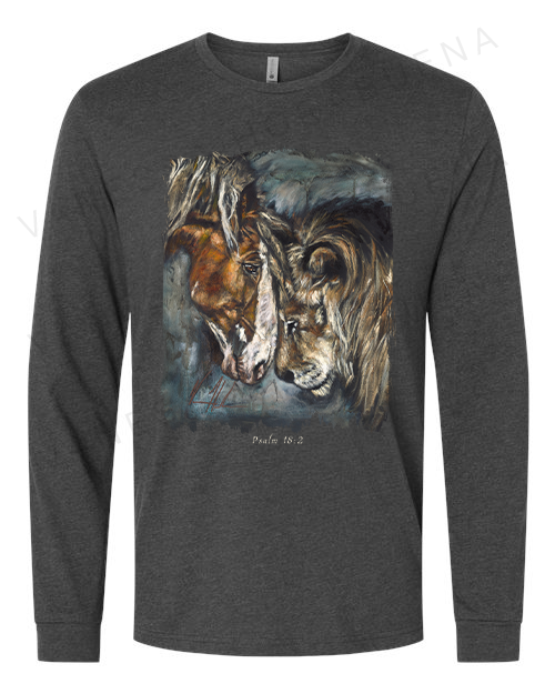 Courage & Strength - Unisex T-Shirt Poly-Blend Vanessa Horabuena Long Sleeve Charcoal Small