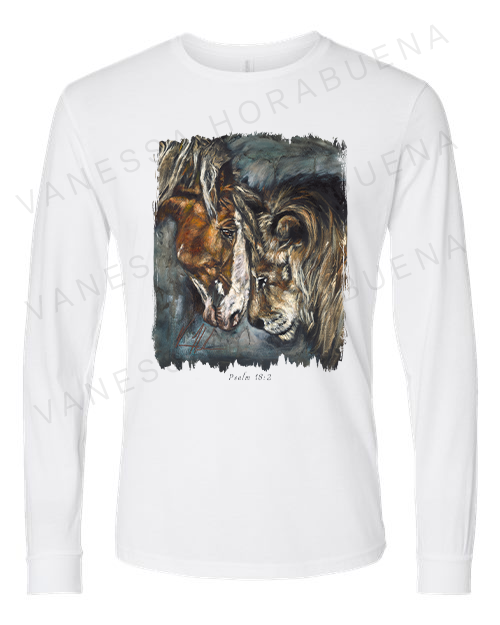 Courage & Strength - Unisex T-Shirt Poly-Blend Vanessa Horabuena Long Sleeve White Small