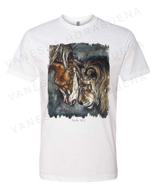 Courage & Strength - Unisex T-Shirt Poly-Blend Vanessa Horabuena Short Sleeve White Small