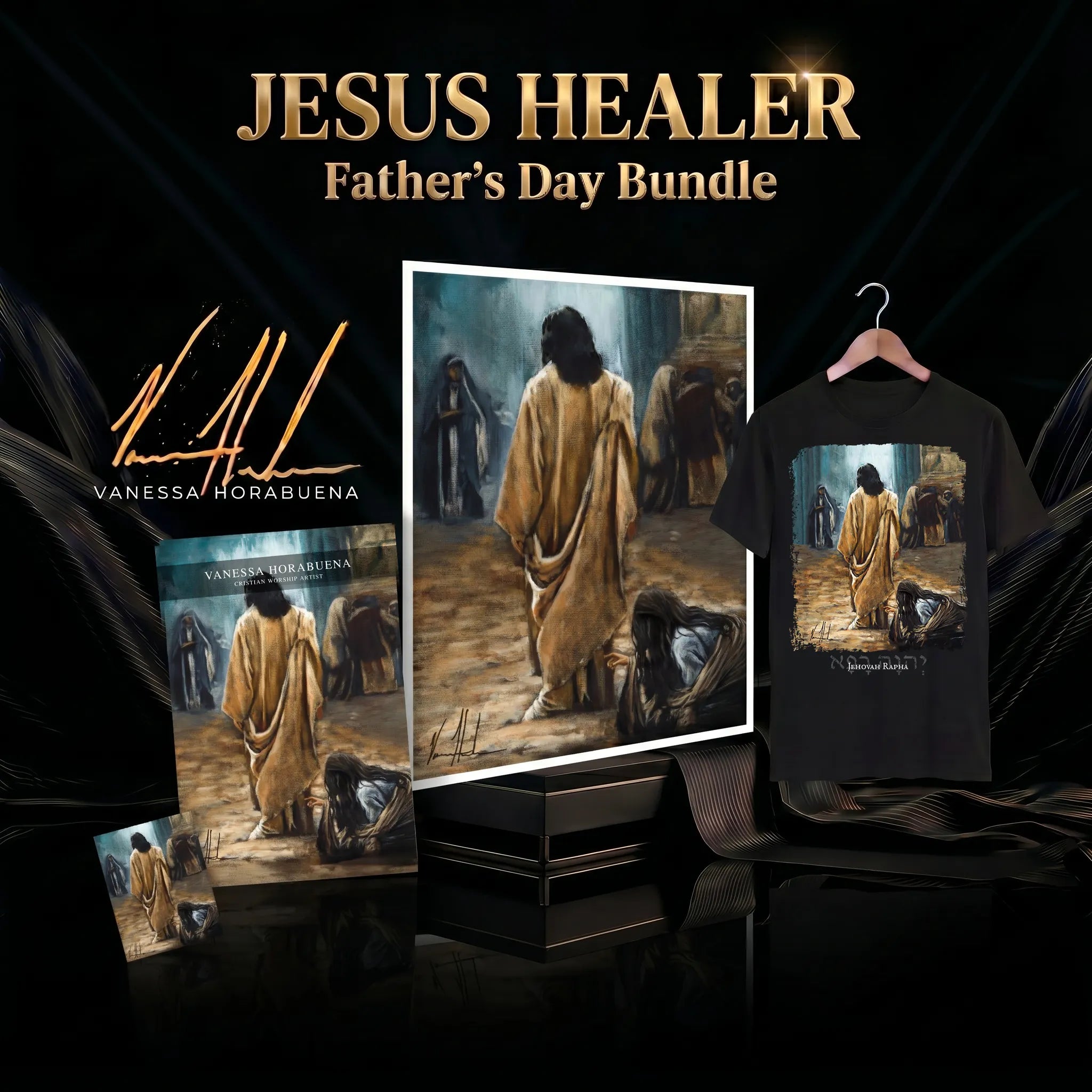 'Jesus Healer' Father's Day Giclée Paper Bundle Jesus Art Print Vanessa Horabuena