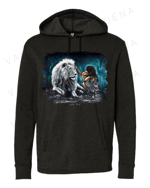 Intimacy with God (Blue Background) - Unisex Hoodie Poly-Blend Vanessa Horabuena Black Small