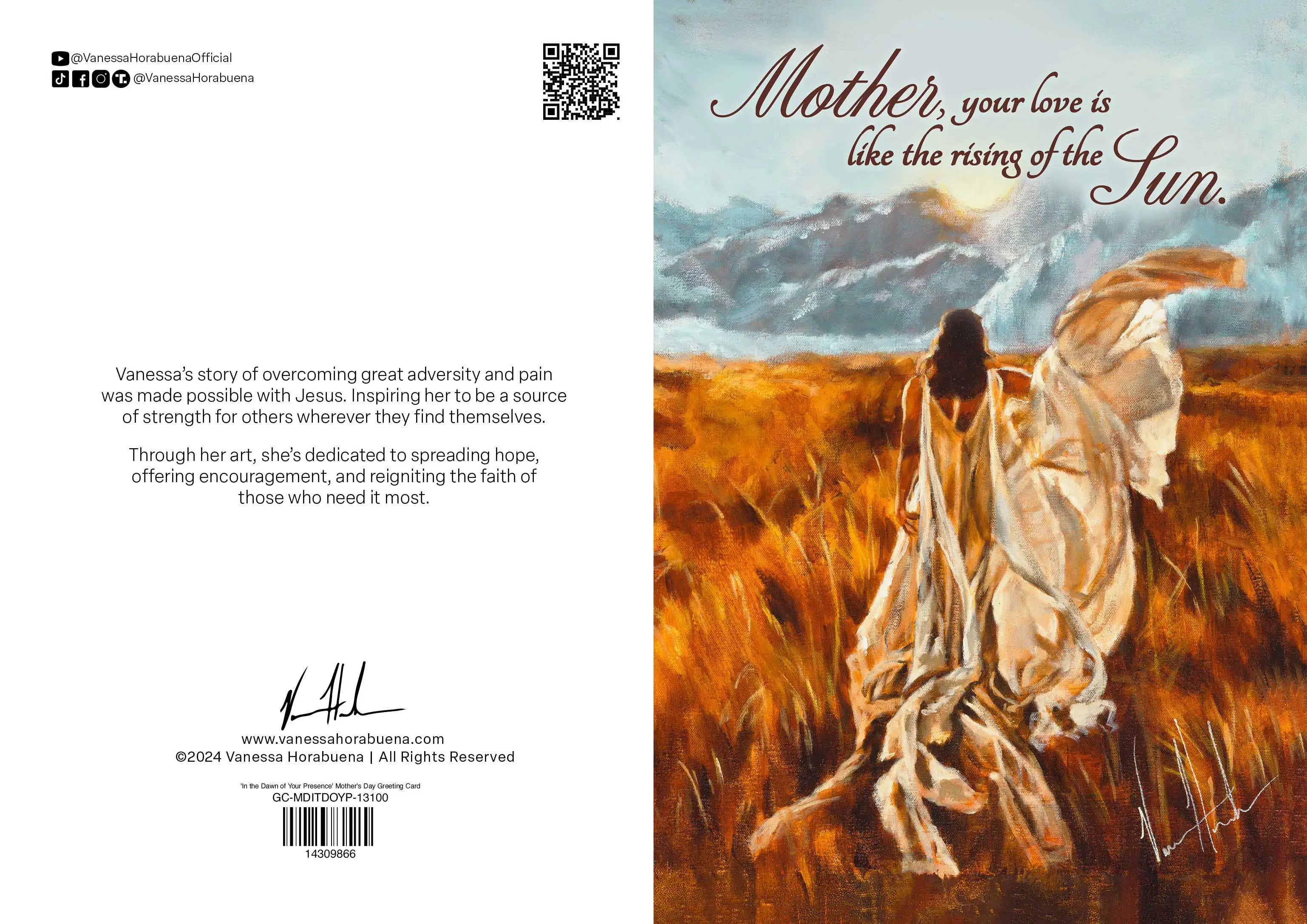 'In the Dawn of Your Presence' Mother's Day Greeting Card 2026 Vanessa Horabuena