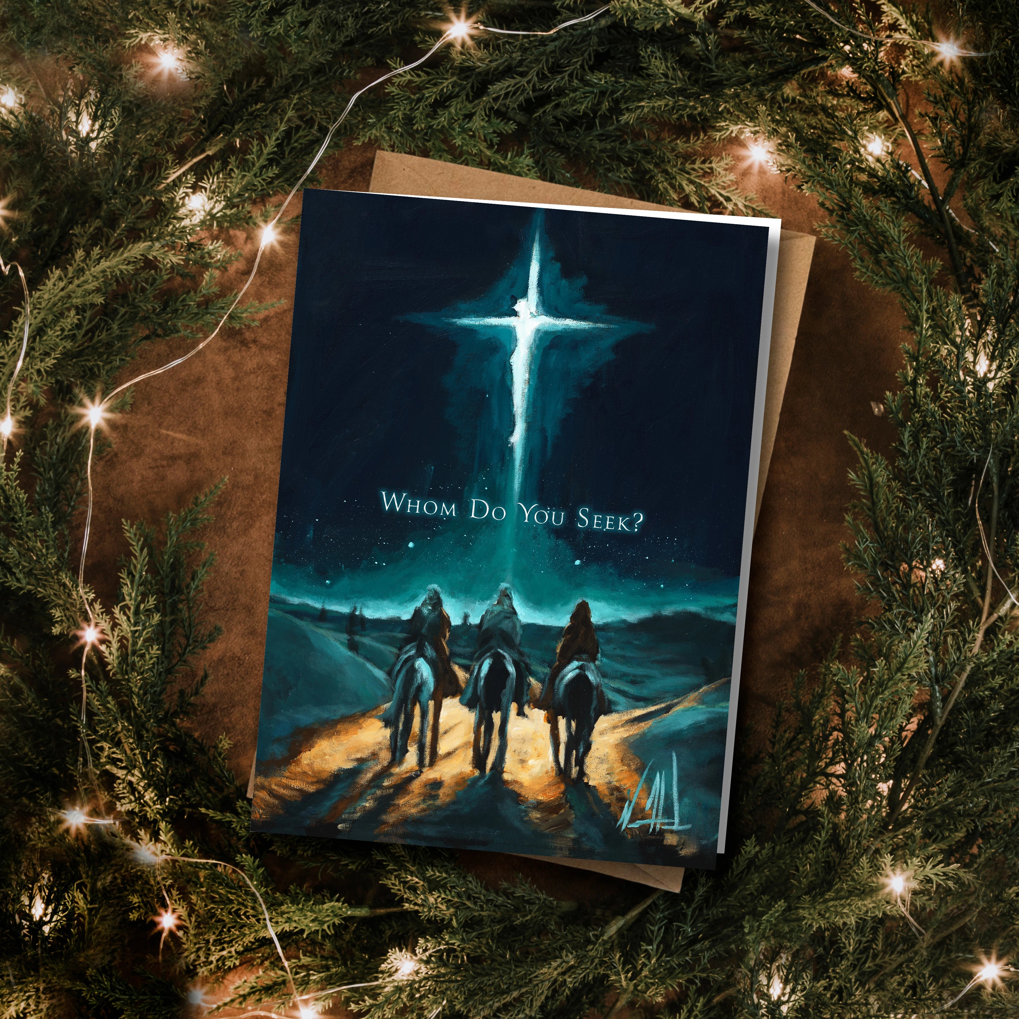 'Whom Do You Seek?' Christmas Greeting Card
