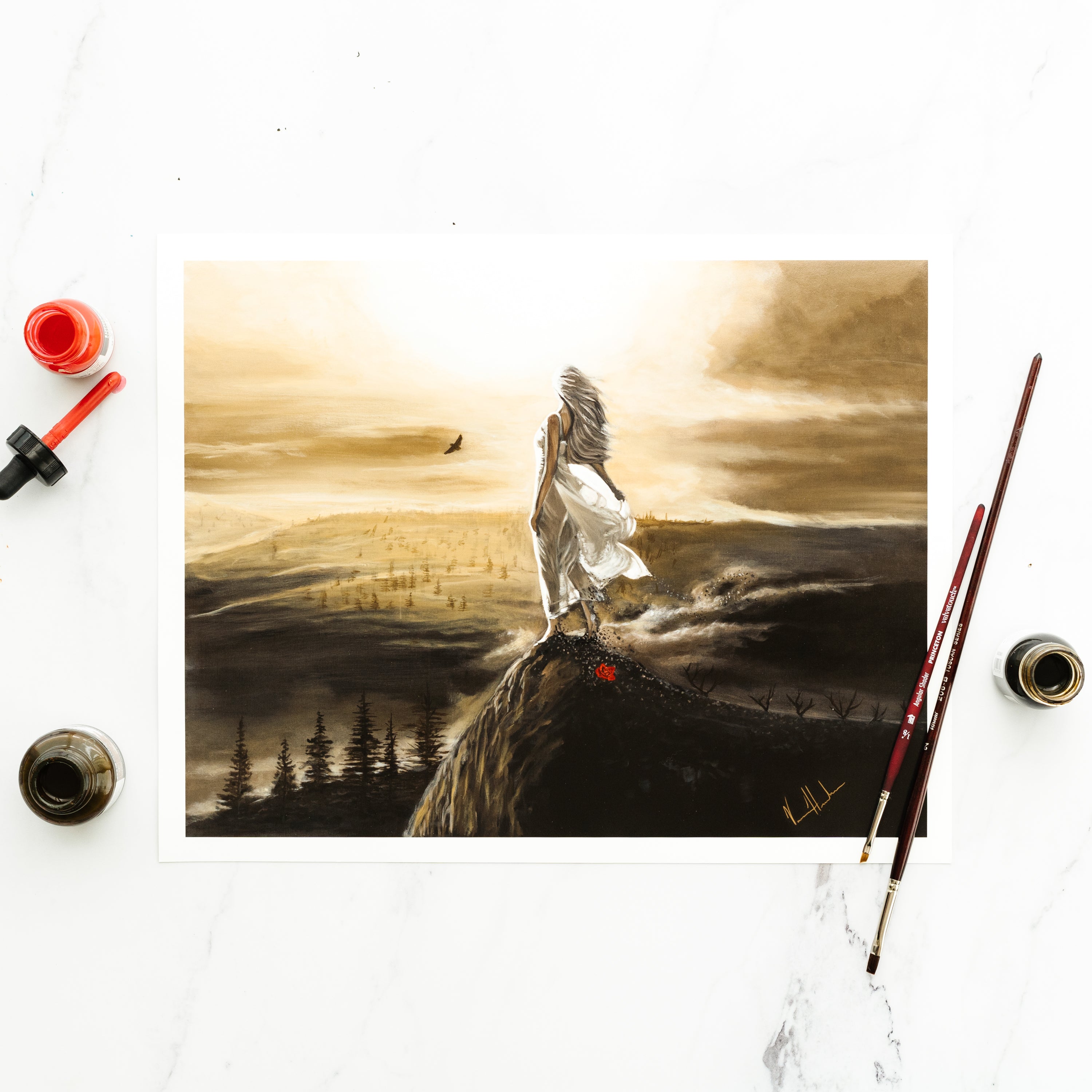 Beauty for Ashes (Hand Embellished Canvas Print) Women's Art Print Vanessa Horabuena