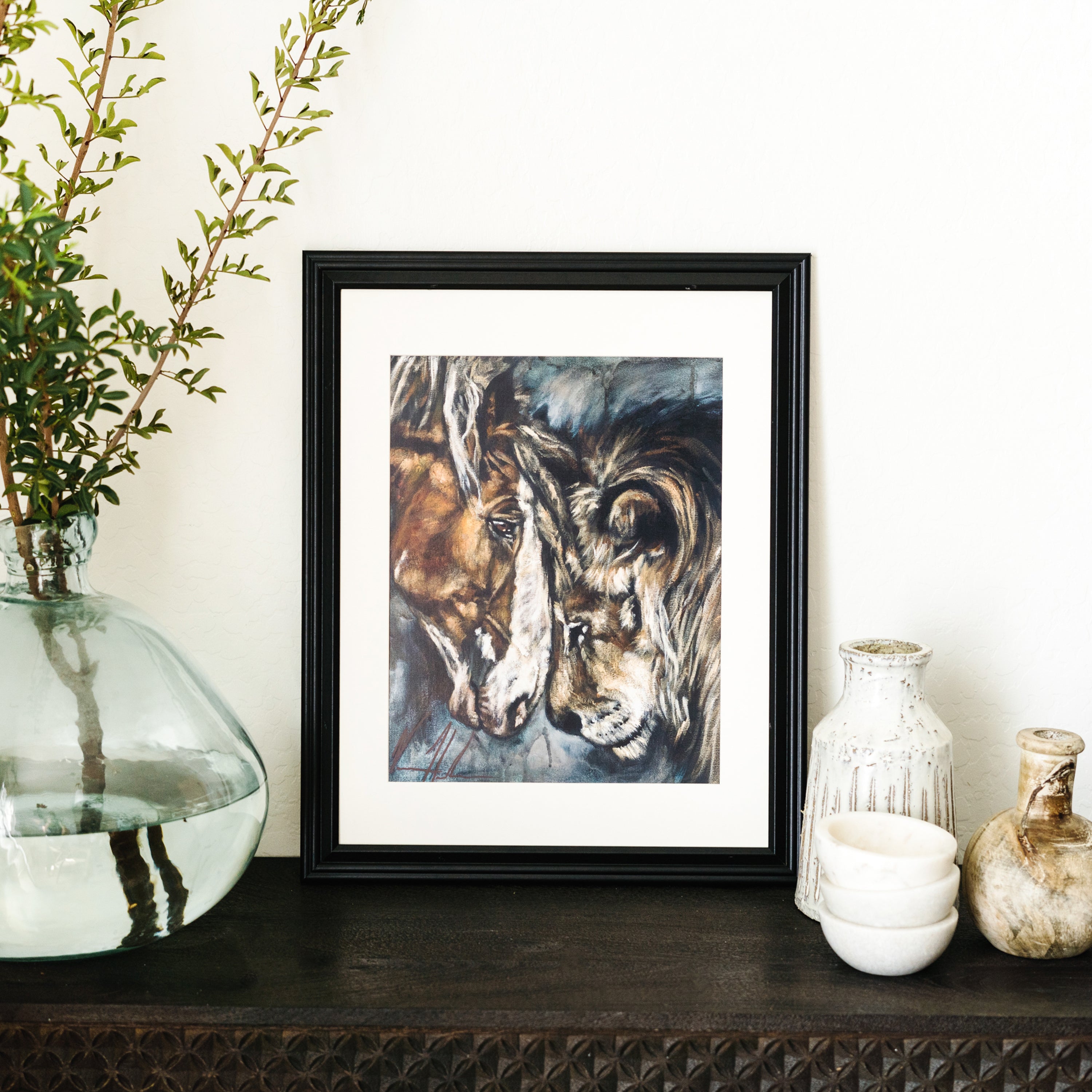 Courage & Strength (Hand Embellished Canvas Print) Horse Art Print Vanessa Horabuena