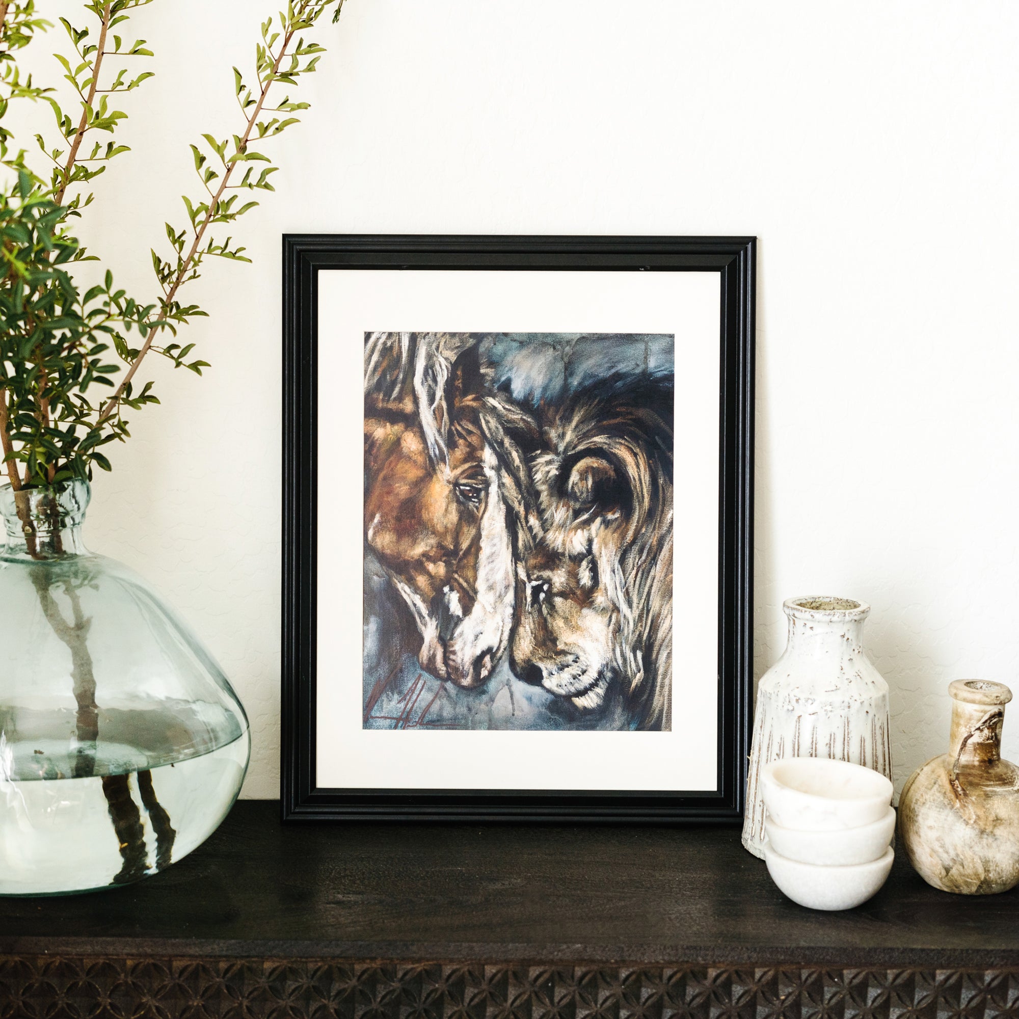 Courage & Strength (Hand Embellished Canvas Print) Horse Art Print Vanessa Horabuena