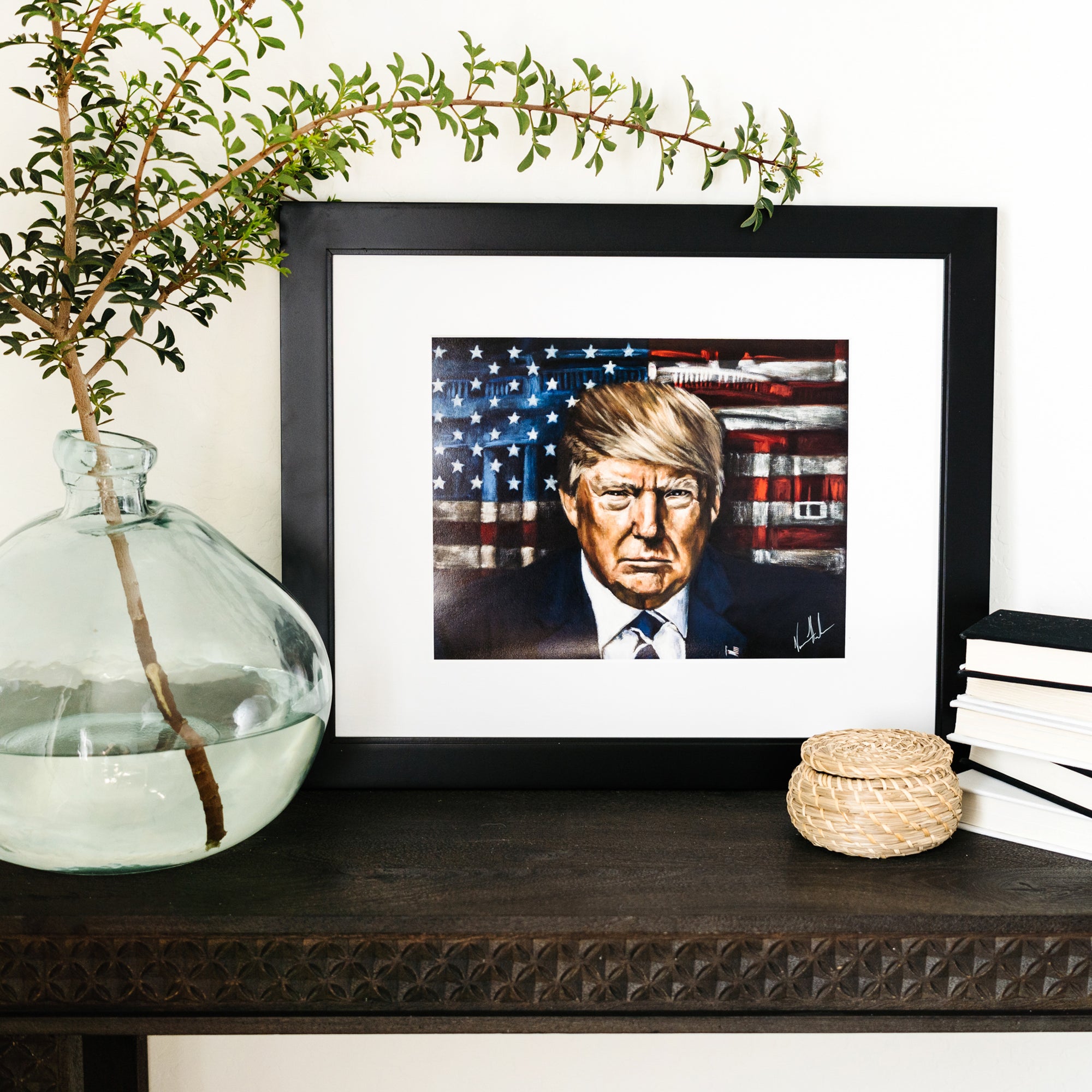 Commander in Chief (Hand Embellished Canvas Print) Patriotic Art Print Vanessa Horabuena