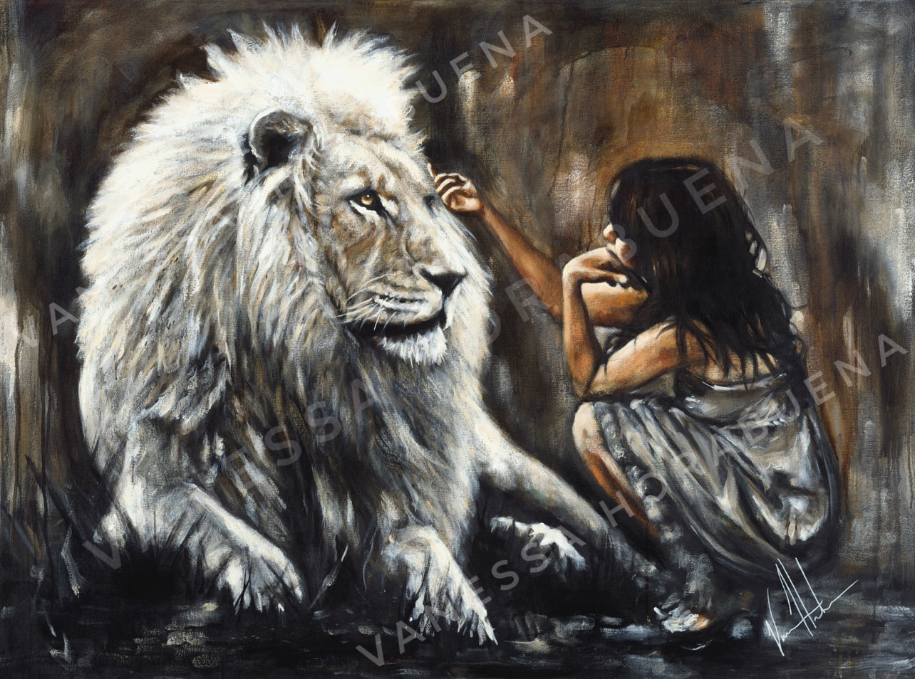 Intimacy with God - Brown Background (Clearance Print) Vanessa Horabuena