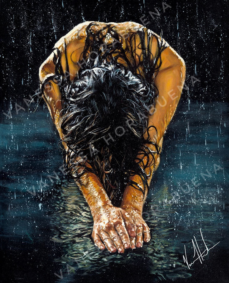 The Art of Surrender (Hand Embellished Canvas Print) Women's Art Print Vanessa Horabuena