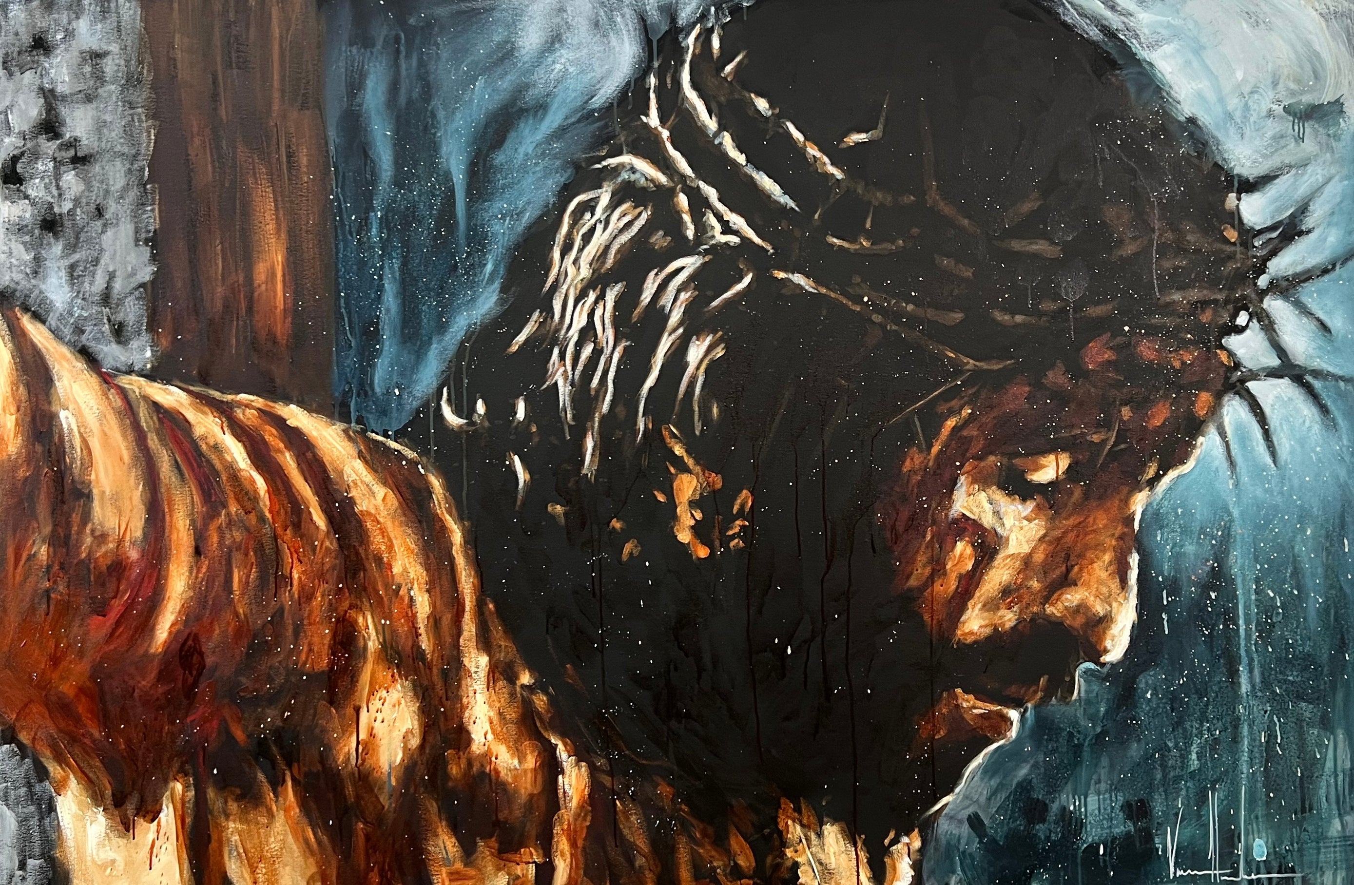 By His Wounds We are Healed (Hand Embellished Canvas Print) Jesus Art Print Vanessa Horabuena