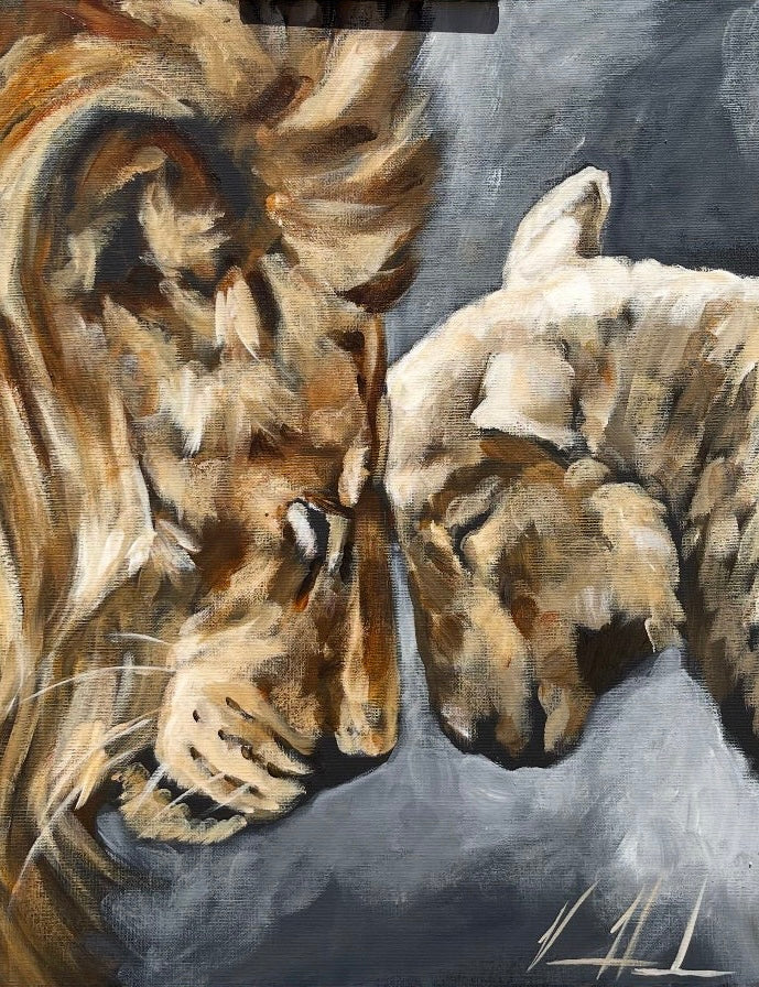 Compassion of a King - 16"X20" Original Acrylic Painting Original Painting Vanessa Horabuena