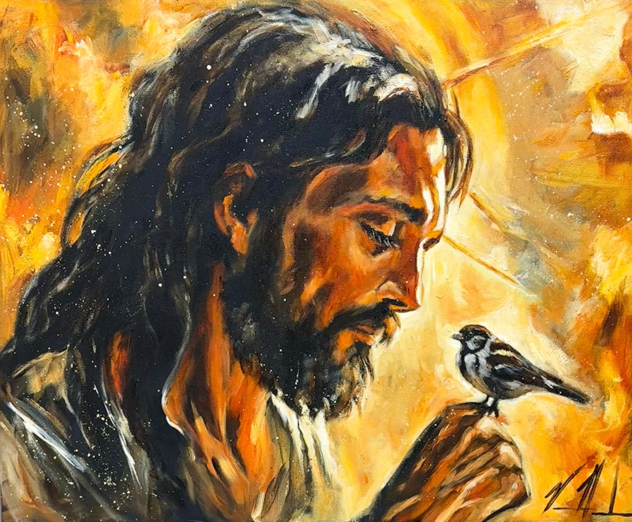 He Watches Over You - 24”x30” Original Acrylic Painting